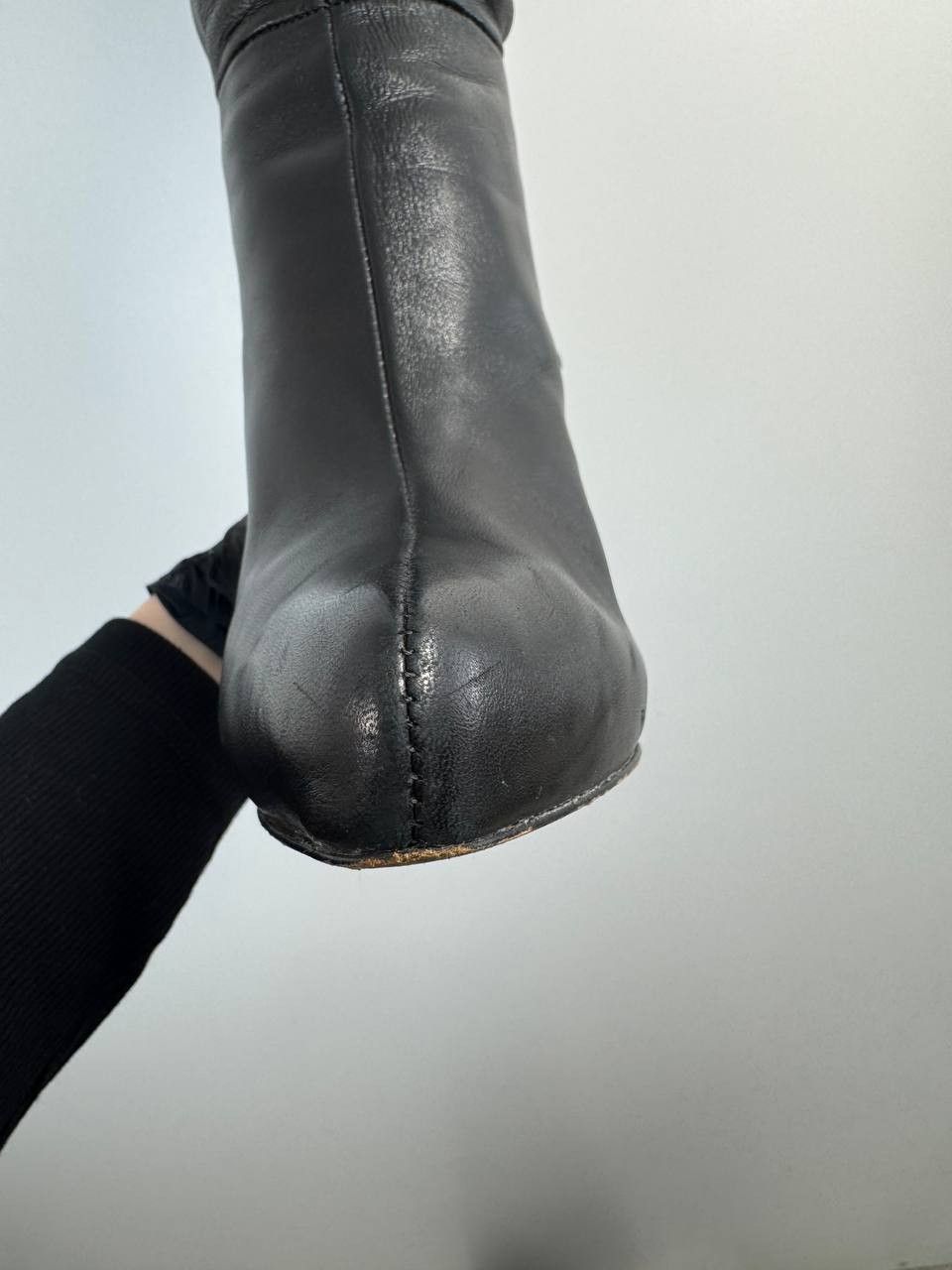 H&M A.R. H&M Black Leather Over Knee Thigh High Boots Gold EU40 Size US 9 / IT 39 - 7 Thumbnail