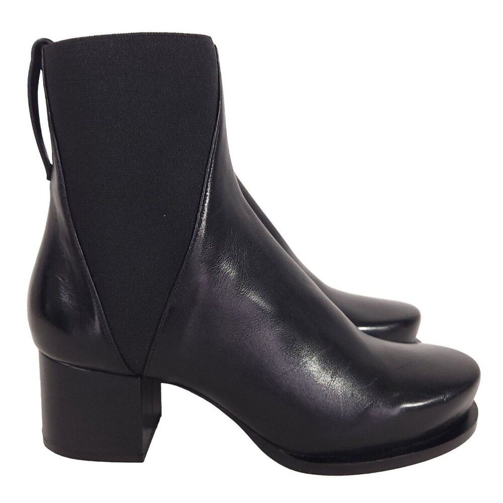 image of Jil Sander Leather Chelsea Boots 34 Us 4 Black New, Women's