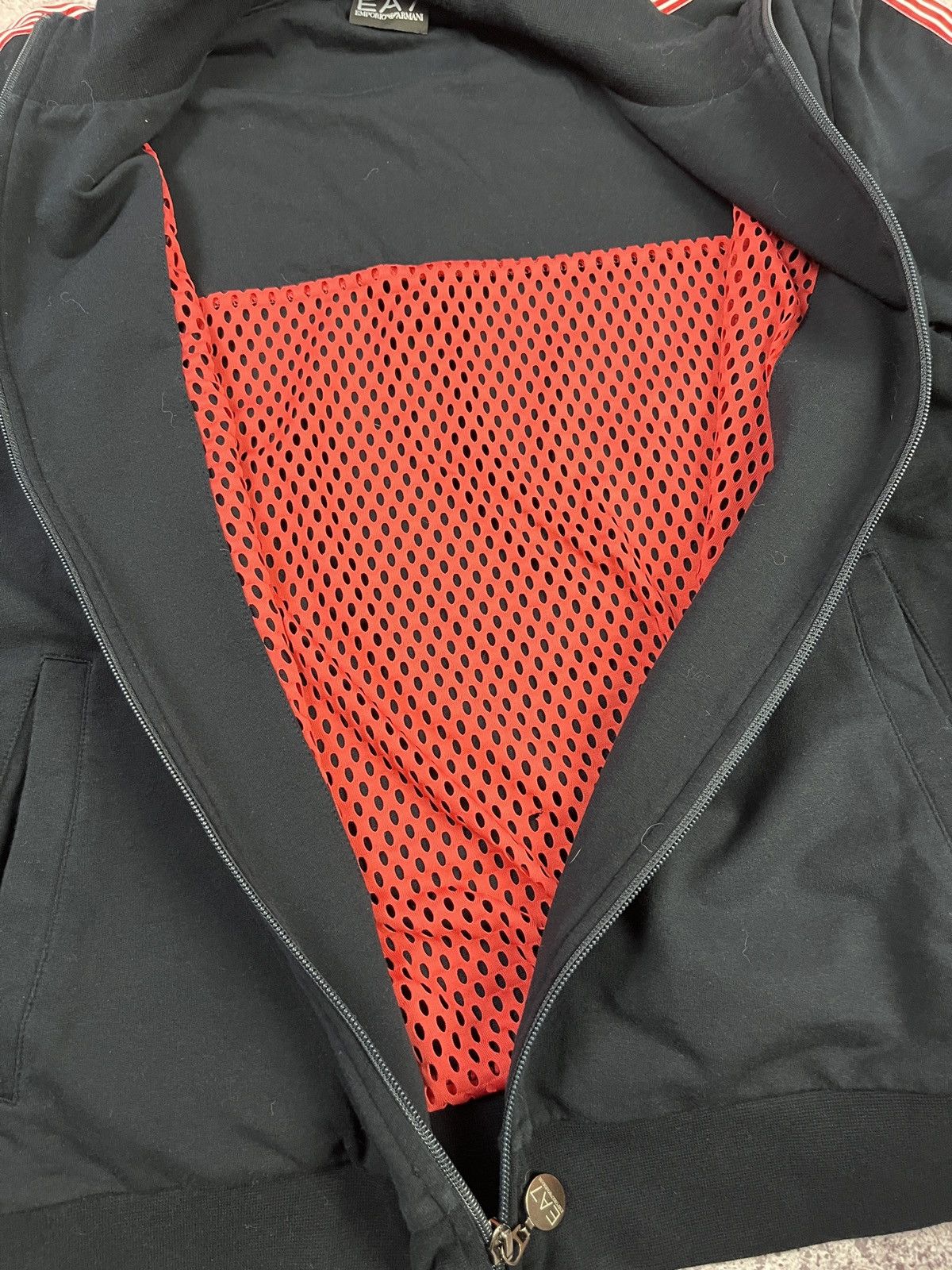 Emporio Armani Black Track Jacket Red Stripe Zip Sweatshirt Size XL Sport Size XL / US 12-14 / IT 48-50 - 7 Thumbnail