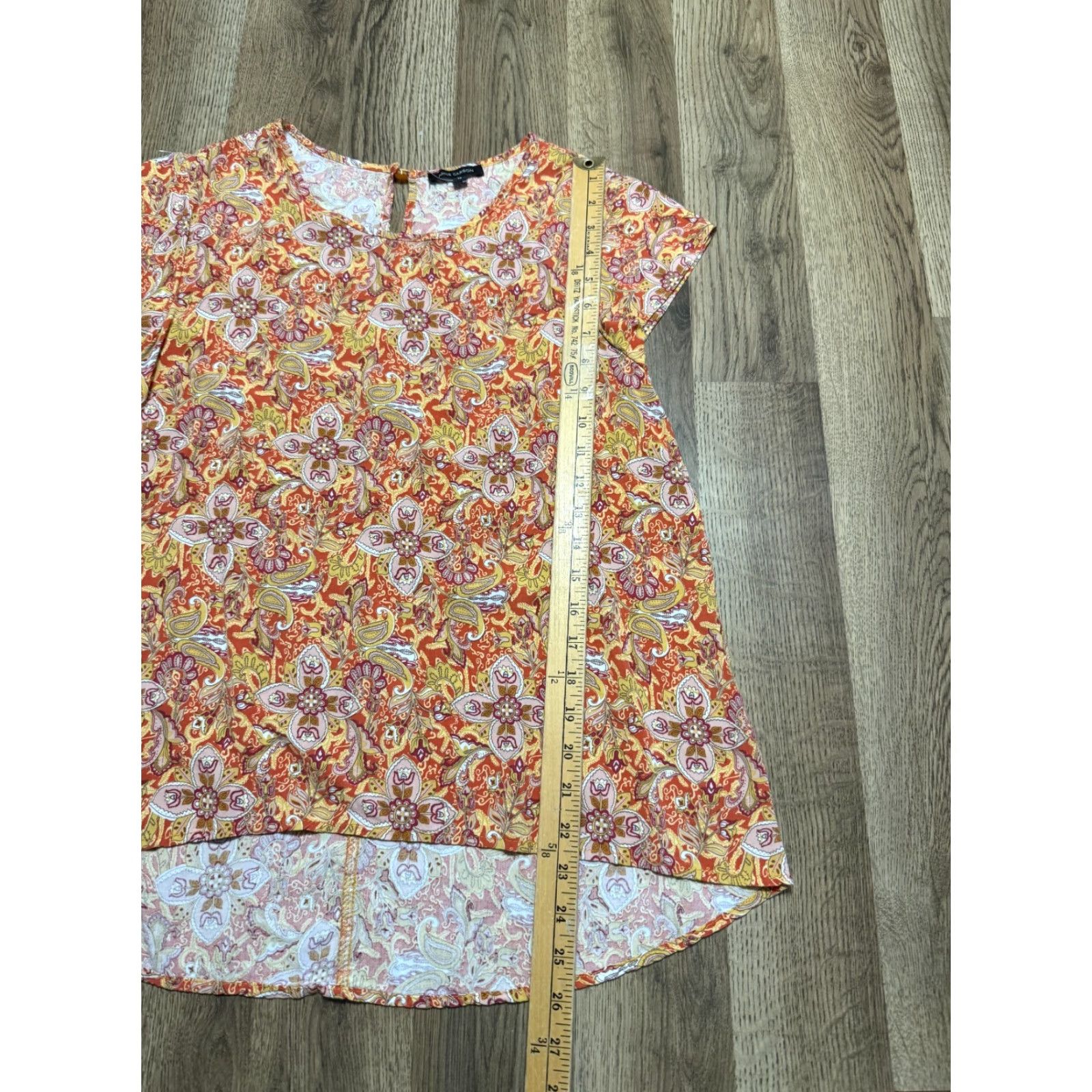 Annex Anne Carson Blouse Women's M Orange Floral Paisley Modern Casual Shirt Womens Size M / US 6-8 / IT 42-44 - 7 Thumbnail
