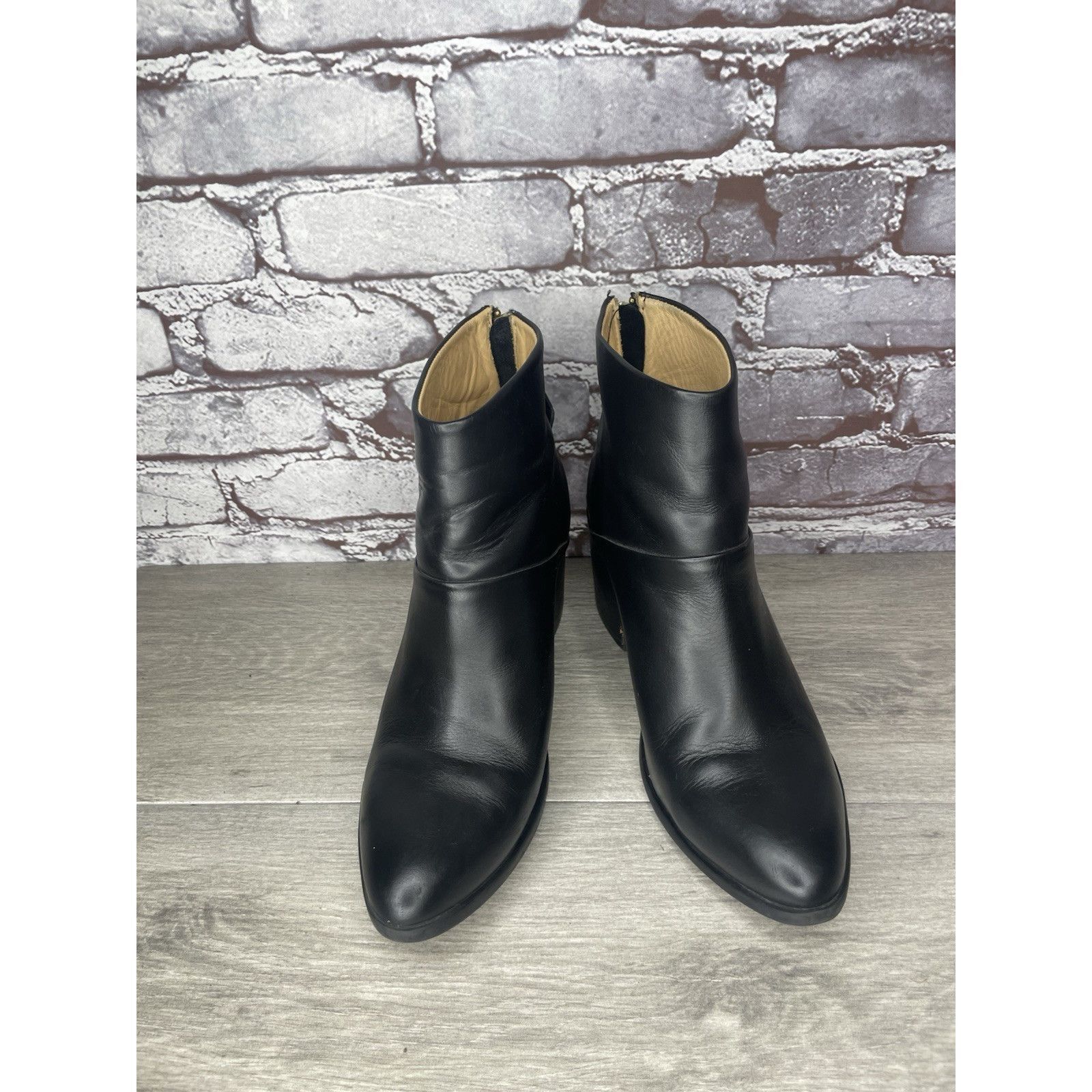 Nisolo Nisolo Black Leather Ankle Back Zip Heel Booties Boots Women Size US 9 / IT 39 - 17 Thumbnail