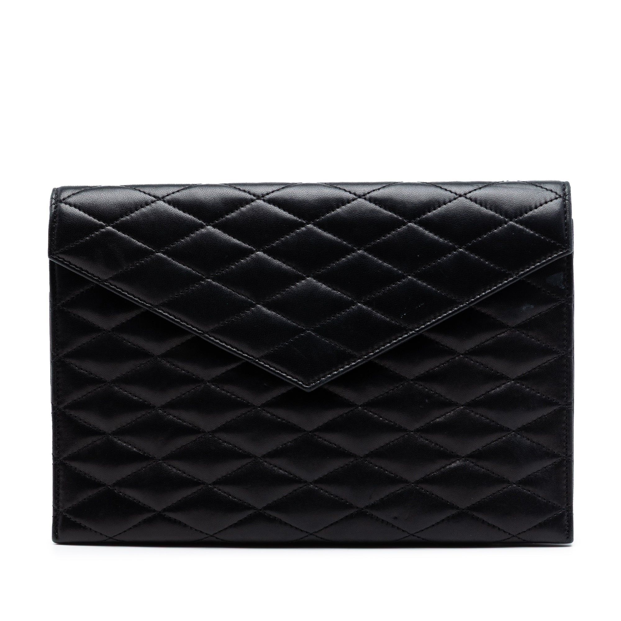 Saint Laurent Paris Quilted Lambskin Envelope Pouch Size ONE SIZE - 1 Thumbnail