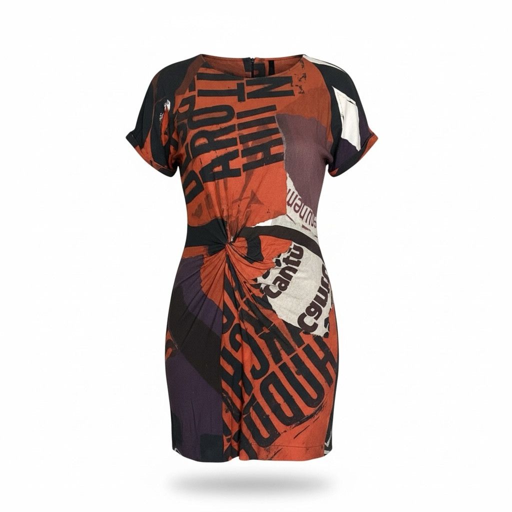 Desigual Desigual Dress Newspaper Print Y2K Size L / US 10 / IT 46 - 14 Thumbnail