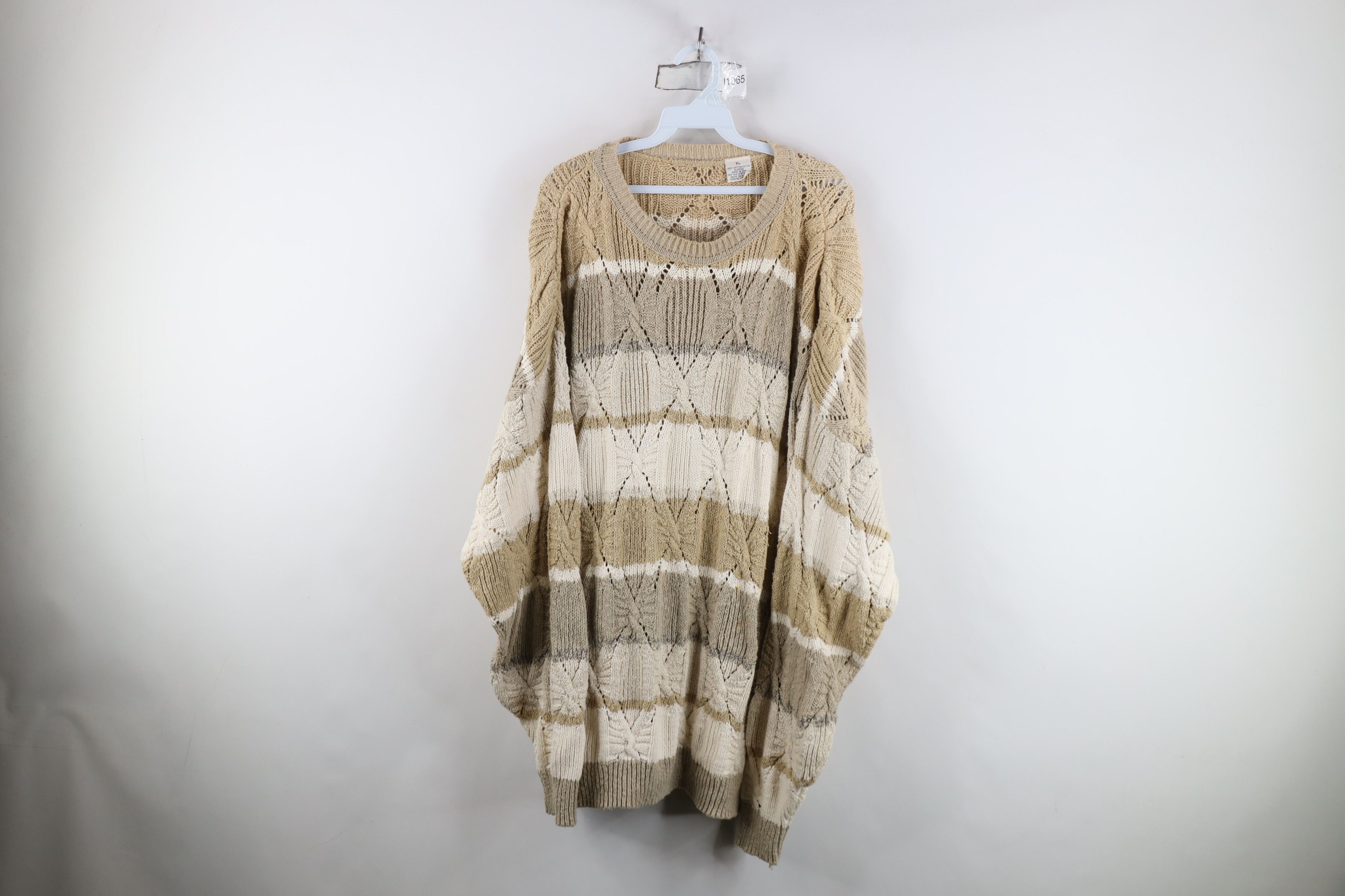 Vintage Vintage 90s Streetwear Baggy Chunky Cable Knit Sweater USA Size US XL / EU 56 / 4 - 1 Thumbnail