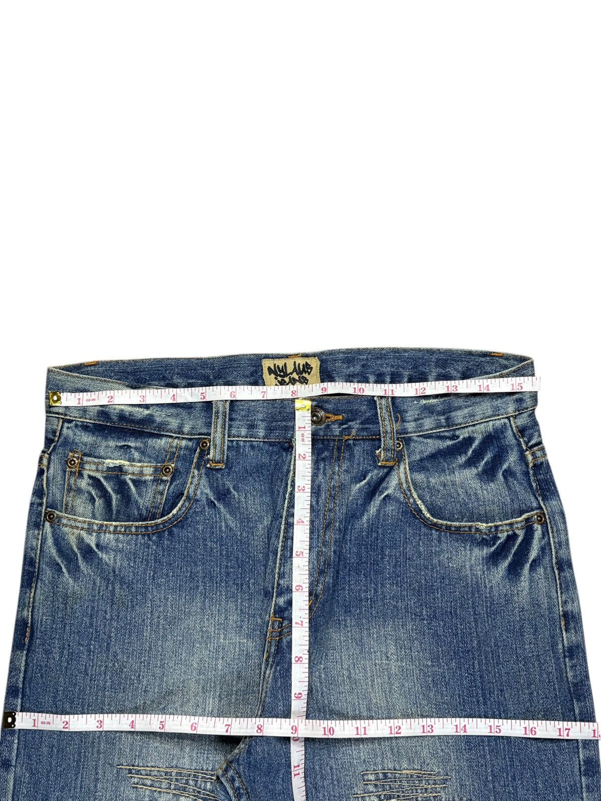 Japanese Brand Vintage Japanese Brand Faded Wash Patched Loose Jeans Size US 31 - 13 Thumbnail