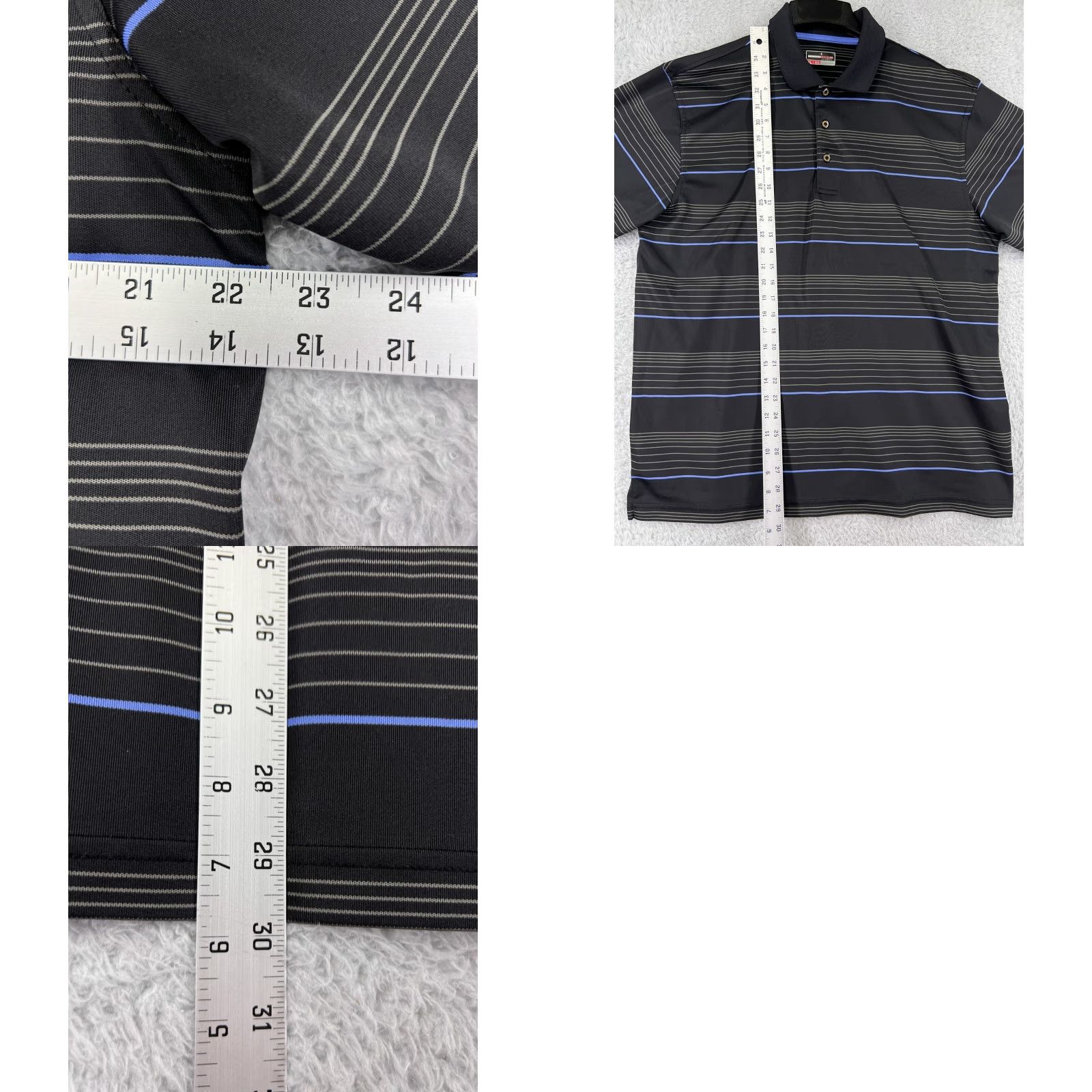 Vintage Grand Slam Polo Shirt Men XL Black Striped Polo Shirt XL Mens Slim Fit 100% Polyester Sports Size US XL / EU 56 / 4 - 9 Thumbnail
