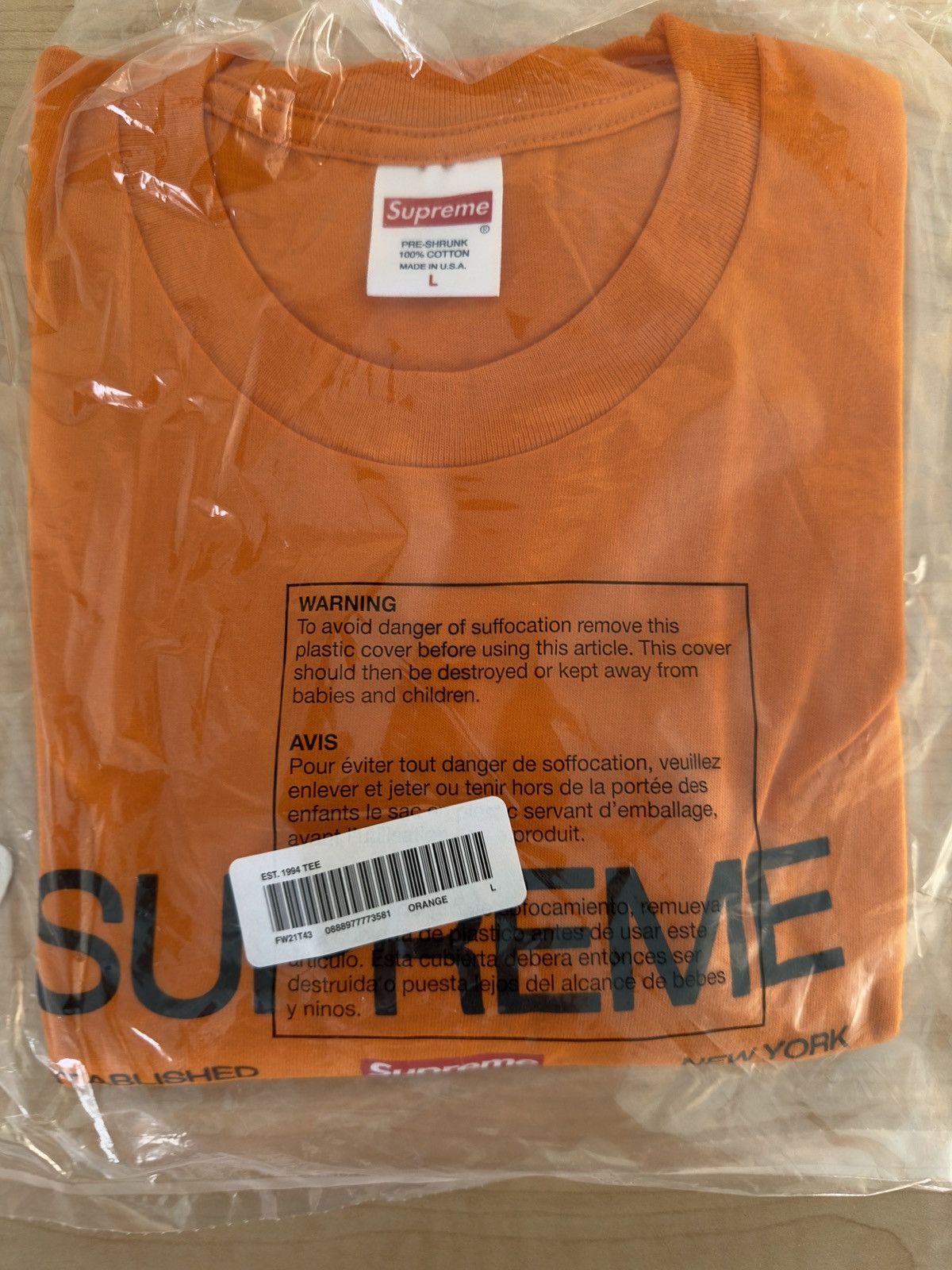 Supreme Supreme Est. 1994 Tee Size US L / EU 52-54 / 3 - 3 Thumbnail