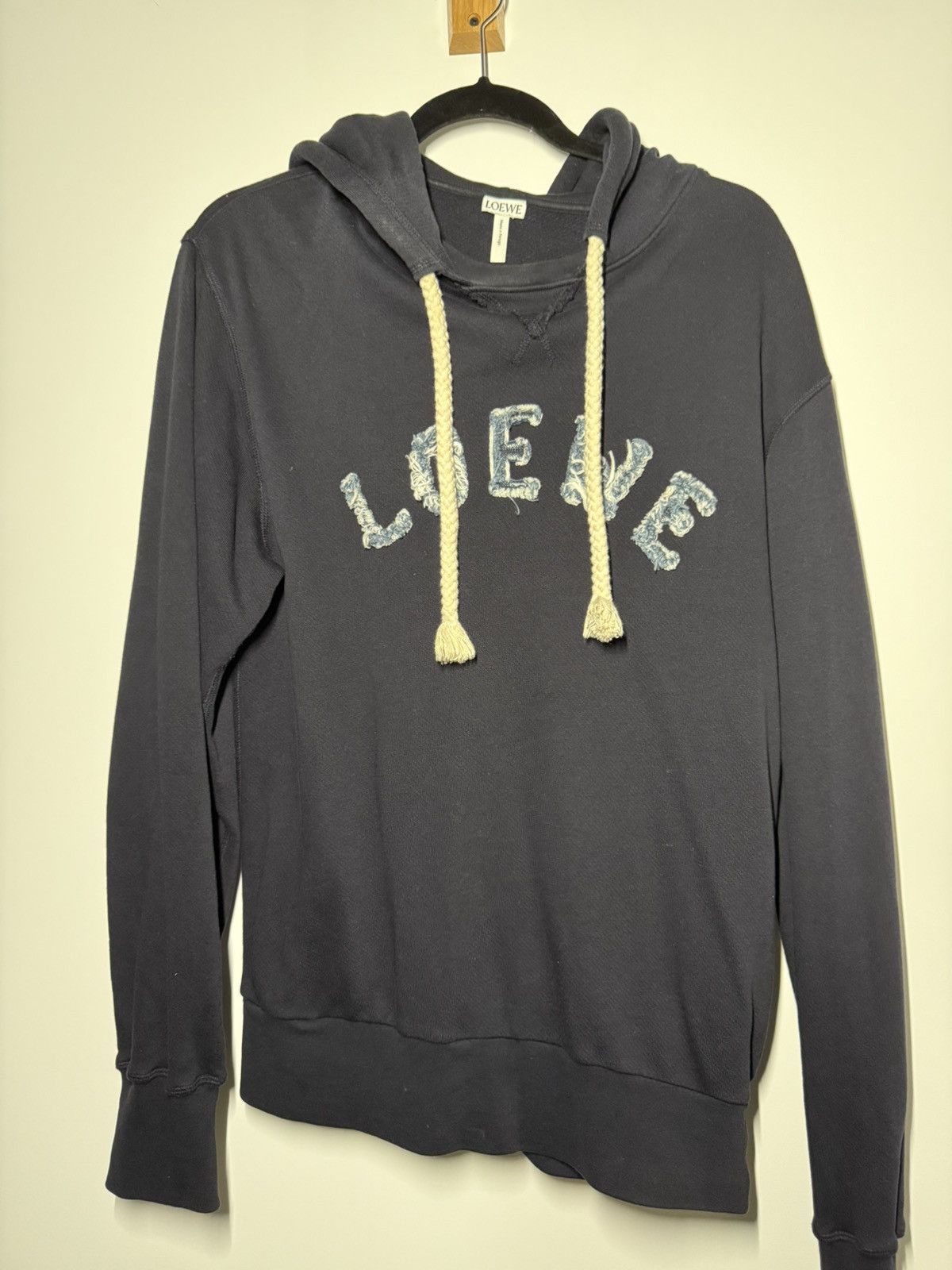 Loewe Loewe Navy Logo Cut Hoodie Size US XS / EU 42 / 0 - 1 Thumbnail