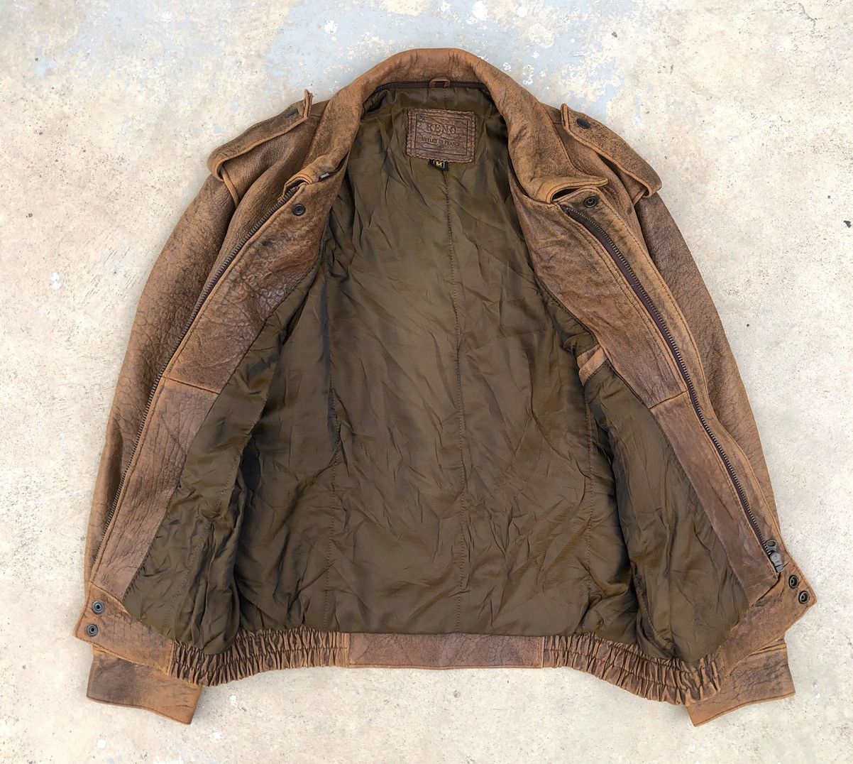 Vintage Vintage Reno Styled In France Leather Bomber Jacket Size US M / EU 48-50 / 2 - 15 Thumbnail