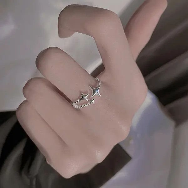 Jewelry Silver Star Ring Size ONE SIZE - 2 Thumbnail