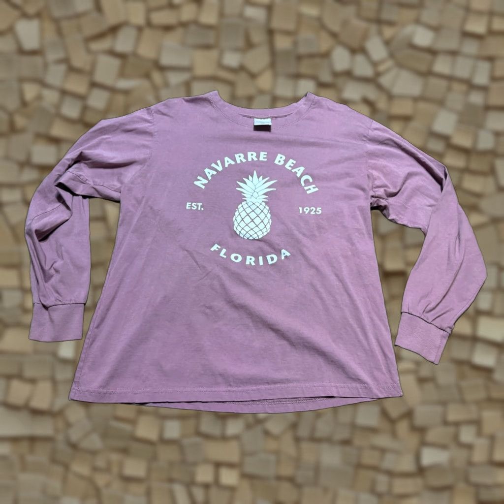 Vintage Spicy Tuna Shirt Women's XL Mauve White Long Sleeve T-Shirt Navarre Beach Florida Size XL / US 12-14 / IT 48-50 - 1 Thumbnail