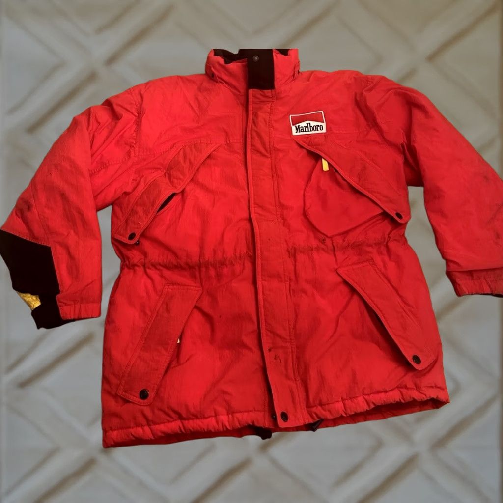 Marlboro Marlboro Country Store Jacket Parka Down Red Medium Men M Duck Down Coat Nations Countries Nylon Lining Nylon Shell Pre-owned Size US M / EU 48-50 / 2 - 1 Thumbnail