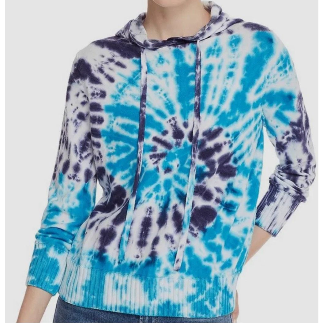 Other Aqua Womens Blue White Tie-Dye Pullover Hoodie Cotton Sweate Size M / US 6-8 / IT 42-44 - 1 Thumbnail