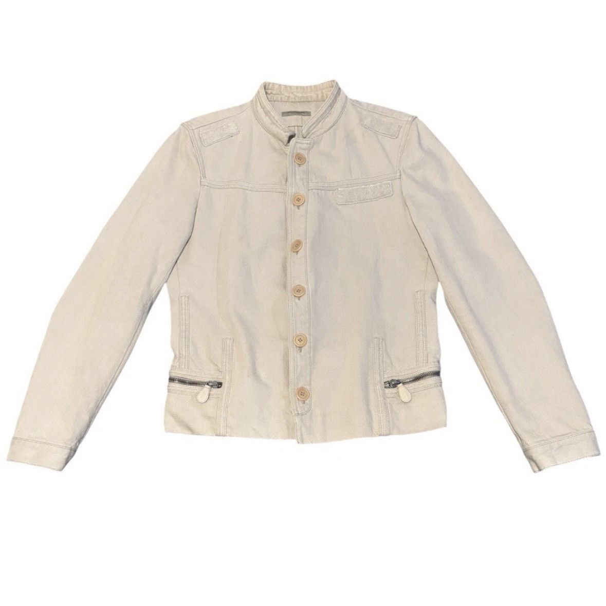 Bottega Veneta Vintage Bottega Veneta Beige Button Up Jacket Size 46 Small Size L / US 10 / IT 46 - 1 Thumbnail