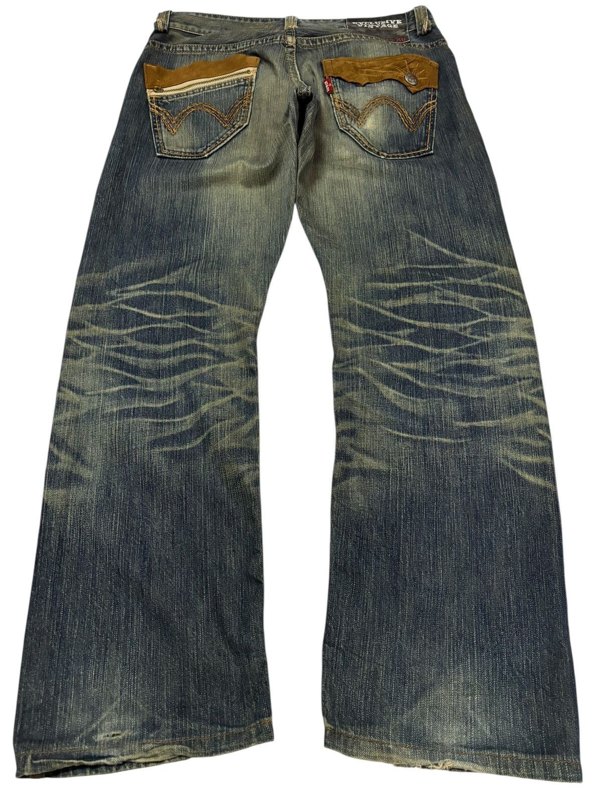 Edwin Vtg Edwin XV Japan Mud Washed Distressed Jeans Size US 34 / EU 50 - 2 Thumbnail