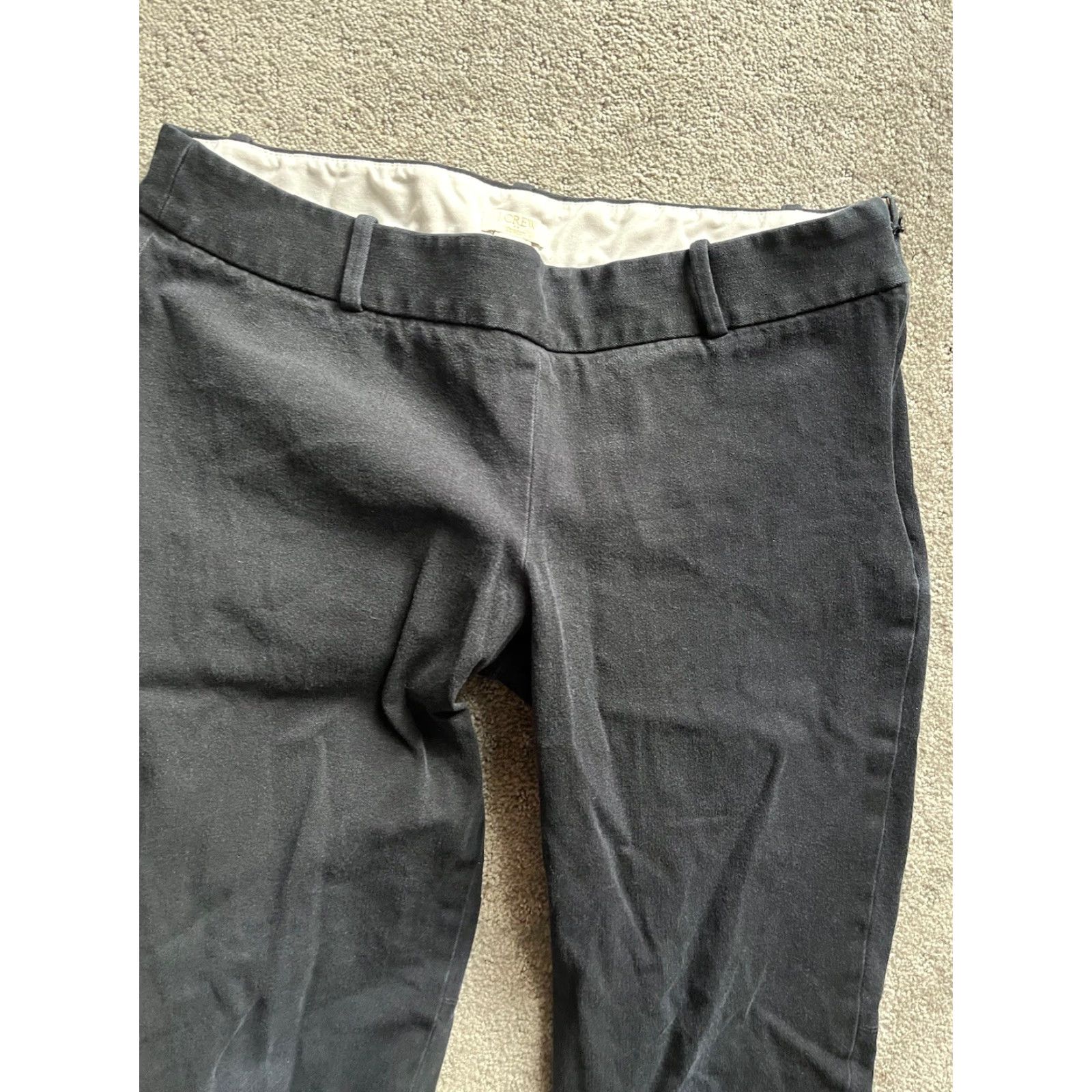 J.Crew J.CREW Slim Ankle Pants Women Size 8 Black Side Zip Stretch Cotton Spandex Flat Front Inseam 24 Classic Womens Size 30" / US 8 / IT 44 - 2 Thumbnail