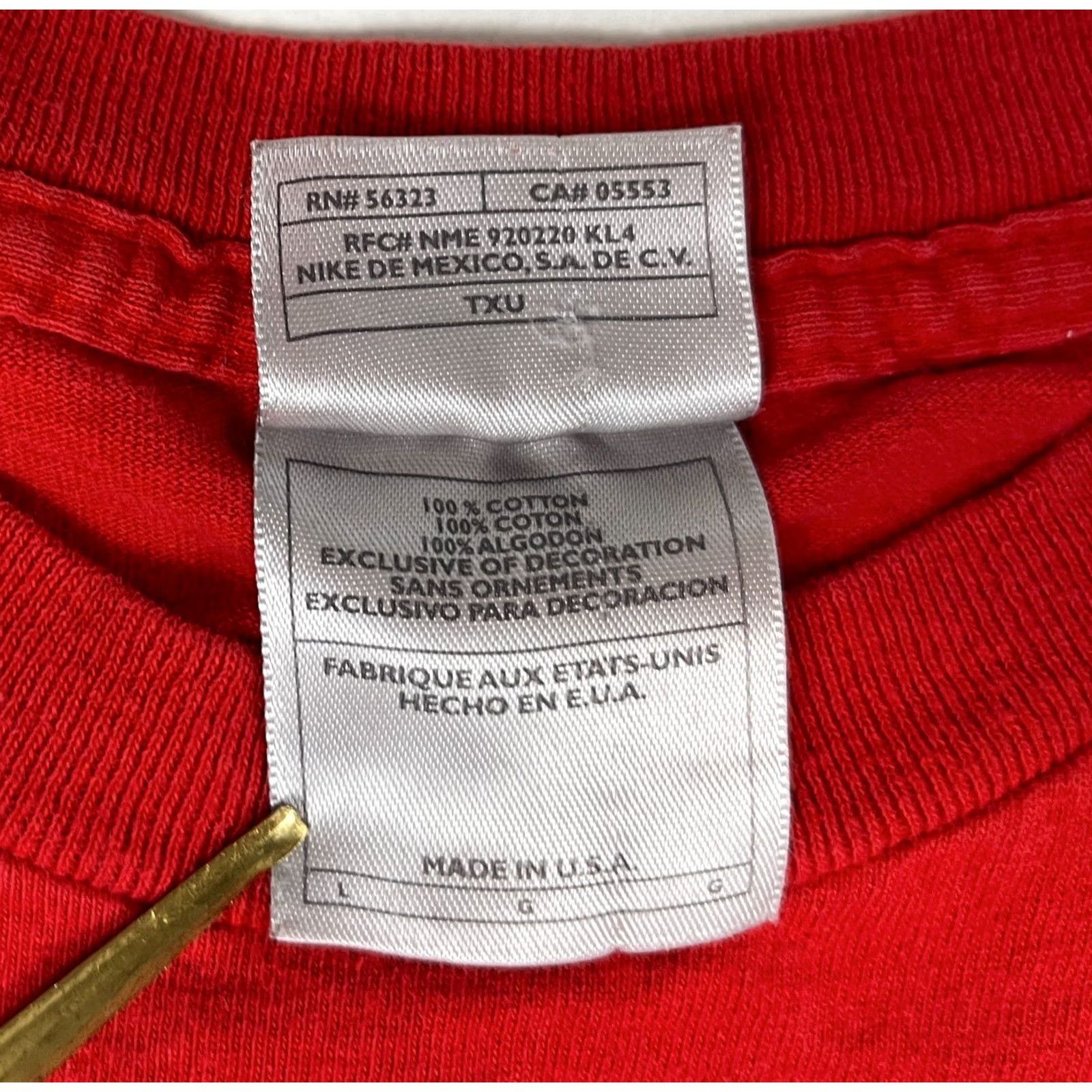 Nike VINTAGE Nike T-Shirt Men’s Red 2000s Short Sleeve Crew Neck Made in USA Size L Size US L / EU 52-54 / 3 - 6 Thumbnail