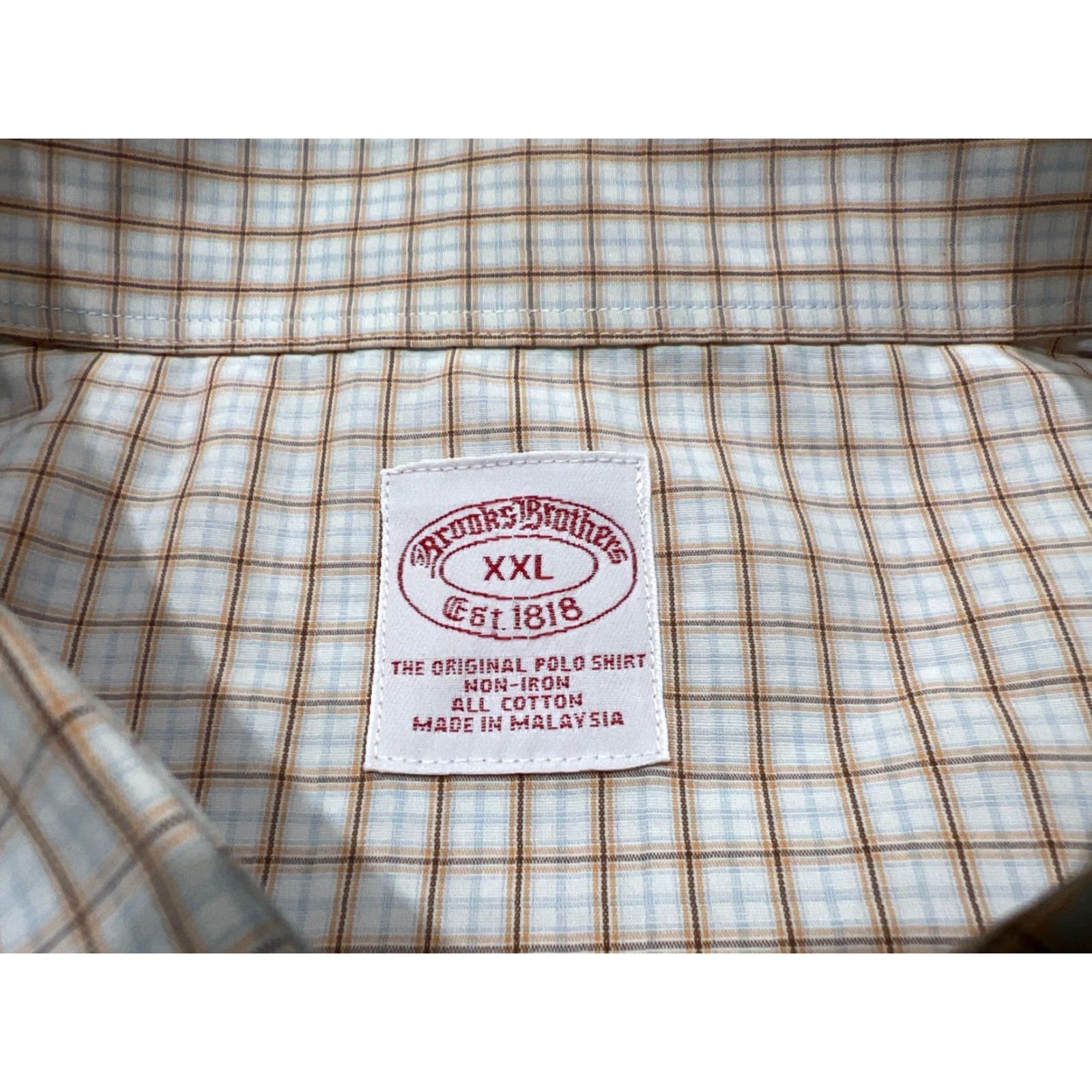 Brooks Brothers VINTAGE Brooks Brothers Men's Dress Shirt 2XL Traditional Fit Cotton Check Button-up Long Sleeve All Seasons Size 48R - 7 Thumbnail