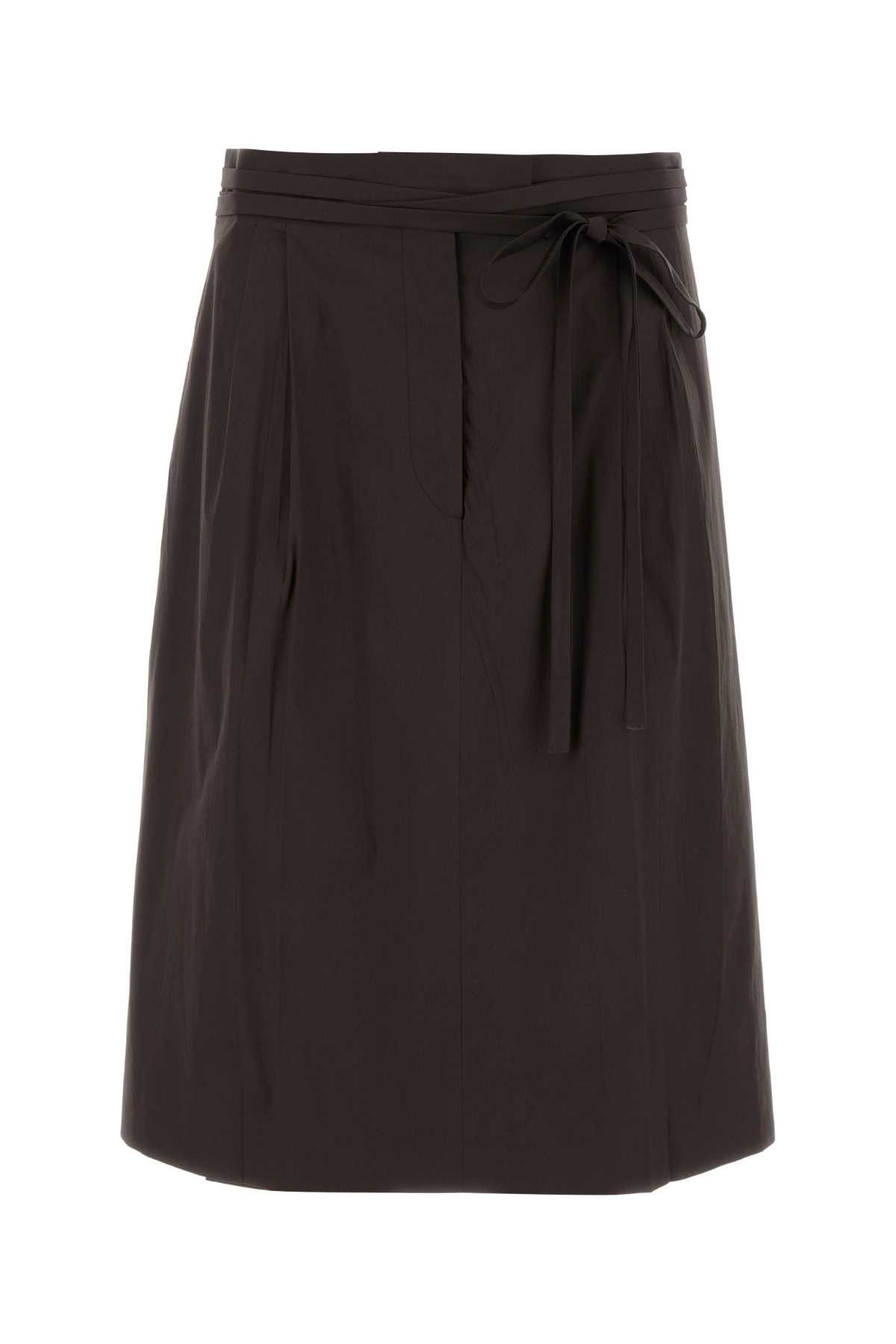 スカート PRADA BROWN STRETCH POPLIN SKIRT Prada Brown Stretch Poplin Skirt | Grailed