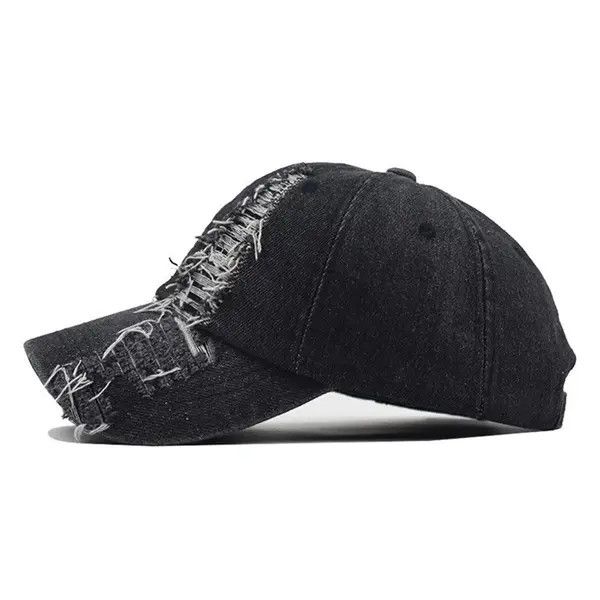 VIBE Distressed Baseball Cap Washed y2k Size ONE SIZE - 2 Thumbnail