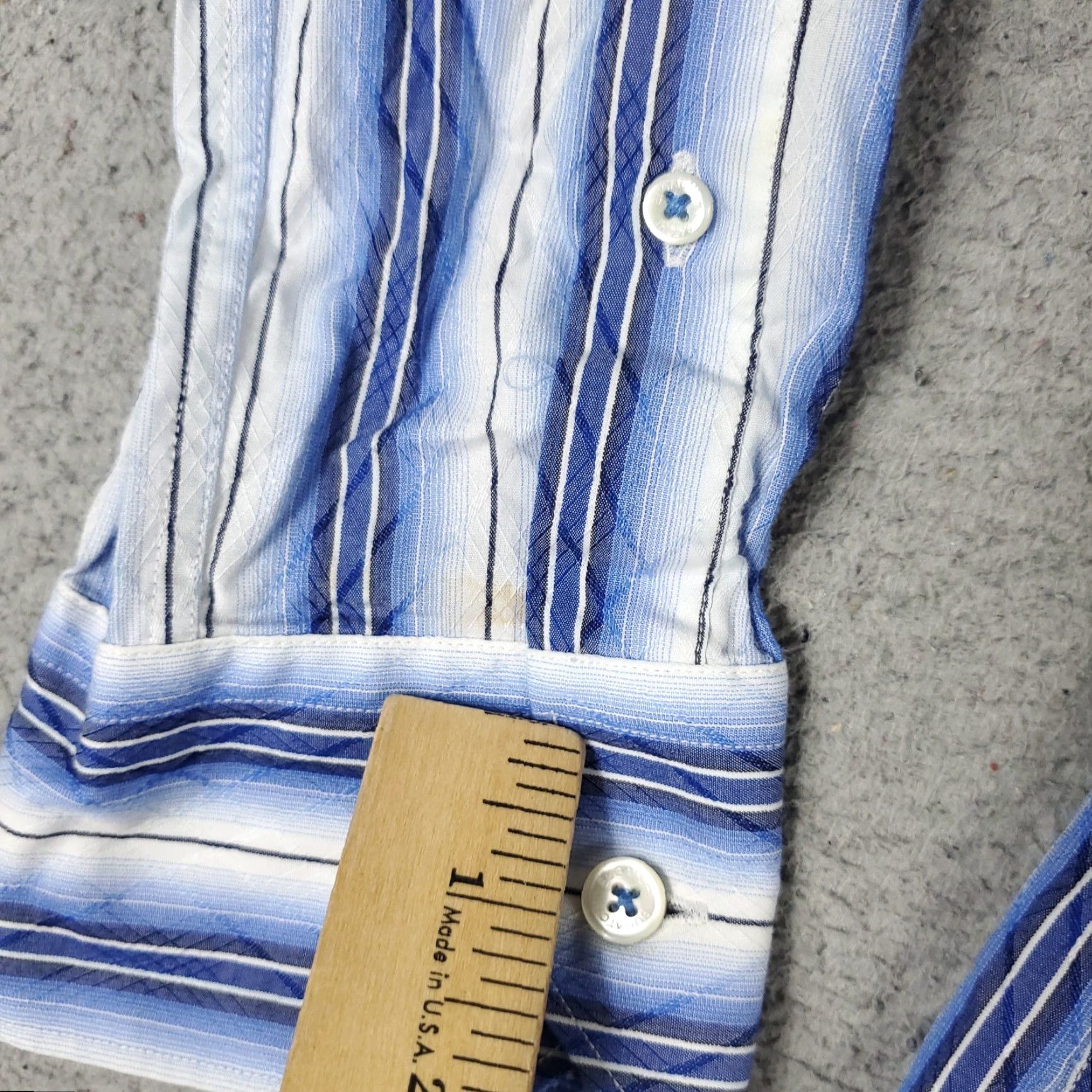 BUGATCHI Bugatchi Uomo Button-Up Shirt Mens Medium Blue Striped Long Sleeve Size US M / EU 48-50 / 2 - 3 Thumbnail
