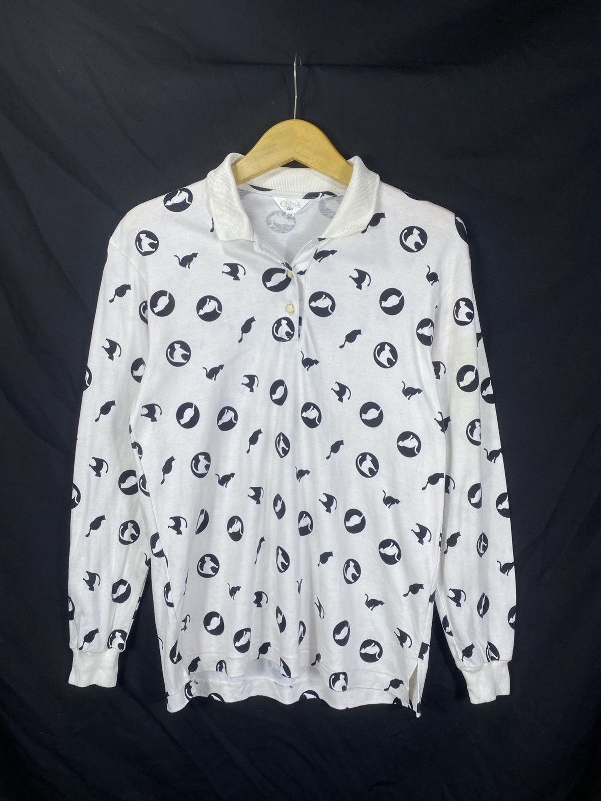 Chloe × Designer Chloe Cat Full prnit Longslevee tshirt logo Size US M / EU 48-50 / 2 - 1 Thumbnail