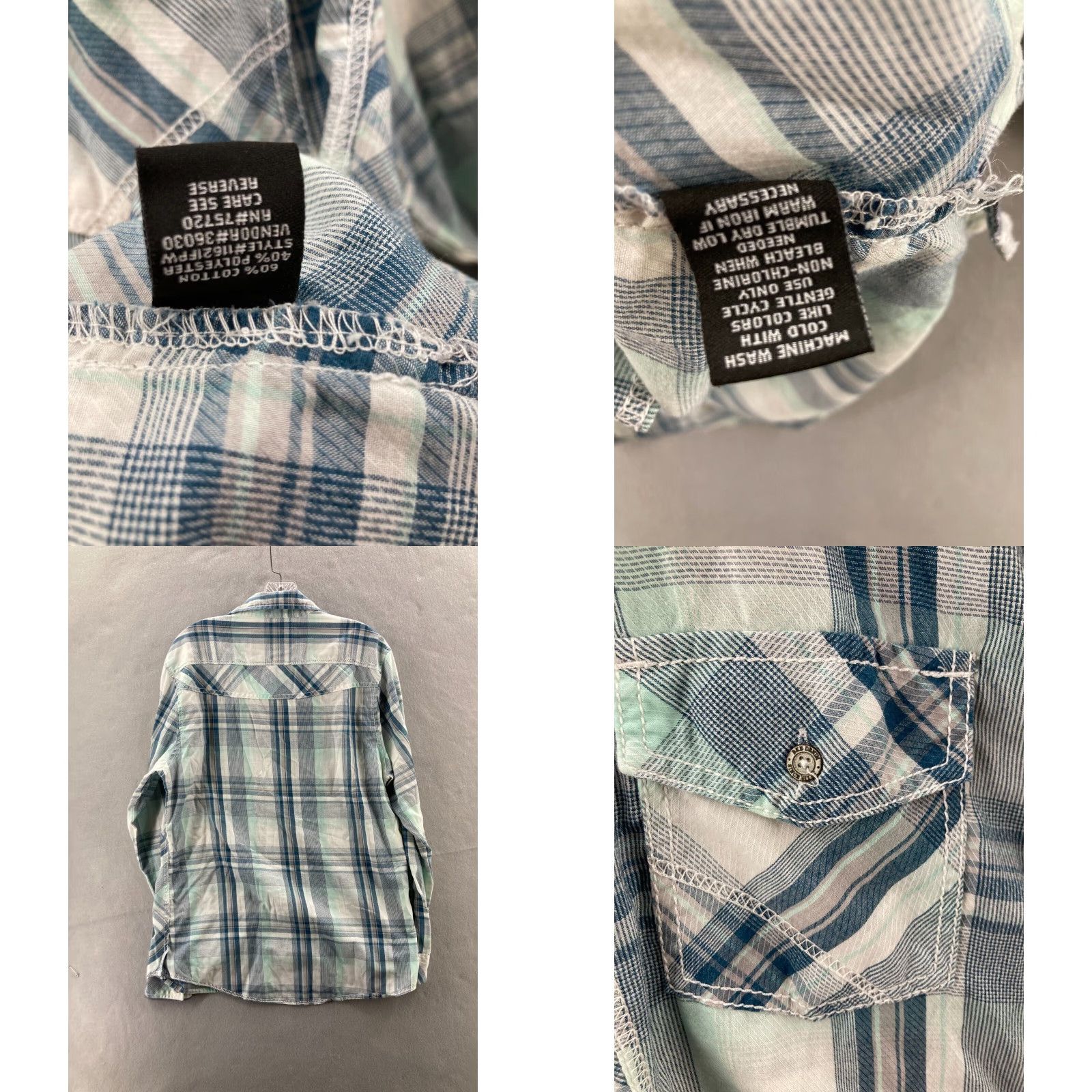Vintage BKE Shirt Mens Medium Plaid Long Sleeve Athletic Fit Button Up Western Size US M / EU 48-50 / 2 - 8 Thumbnail