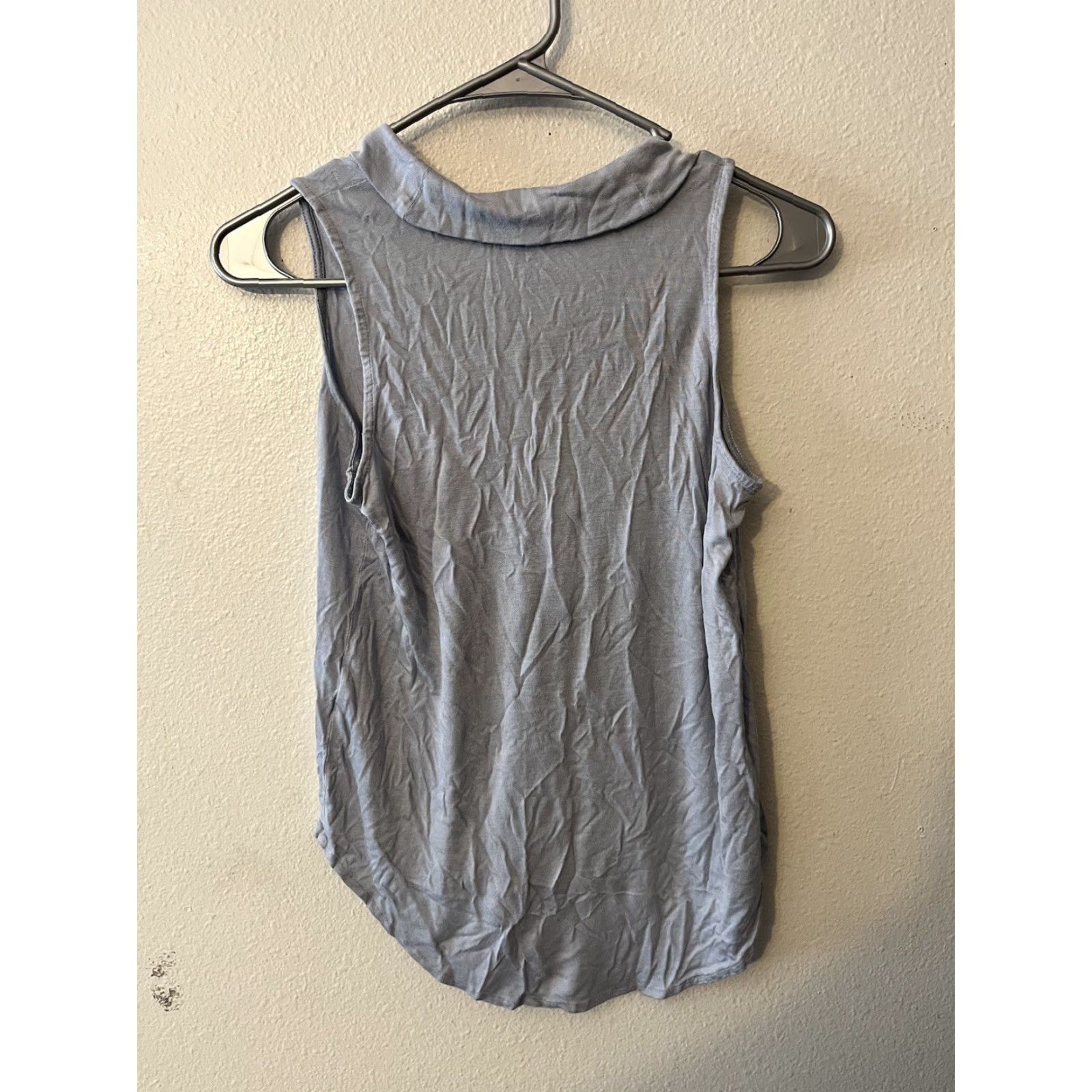 Banana Republic Banana Republic Tank Women XS Blue Sleeveless Pleated High Low Round Neck Casual Work Top Size XS / US 0-2 / IT 36-38 - 3 Thumbnail