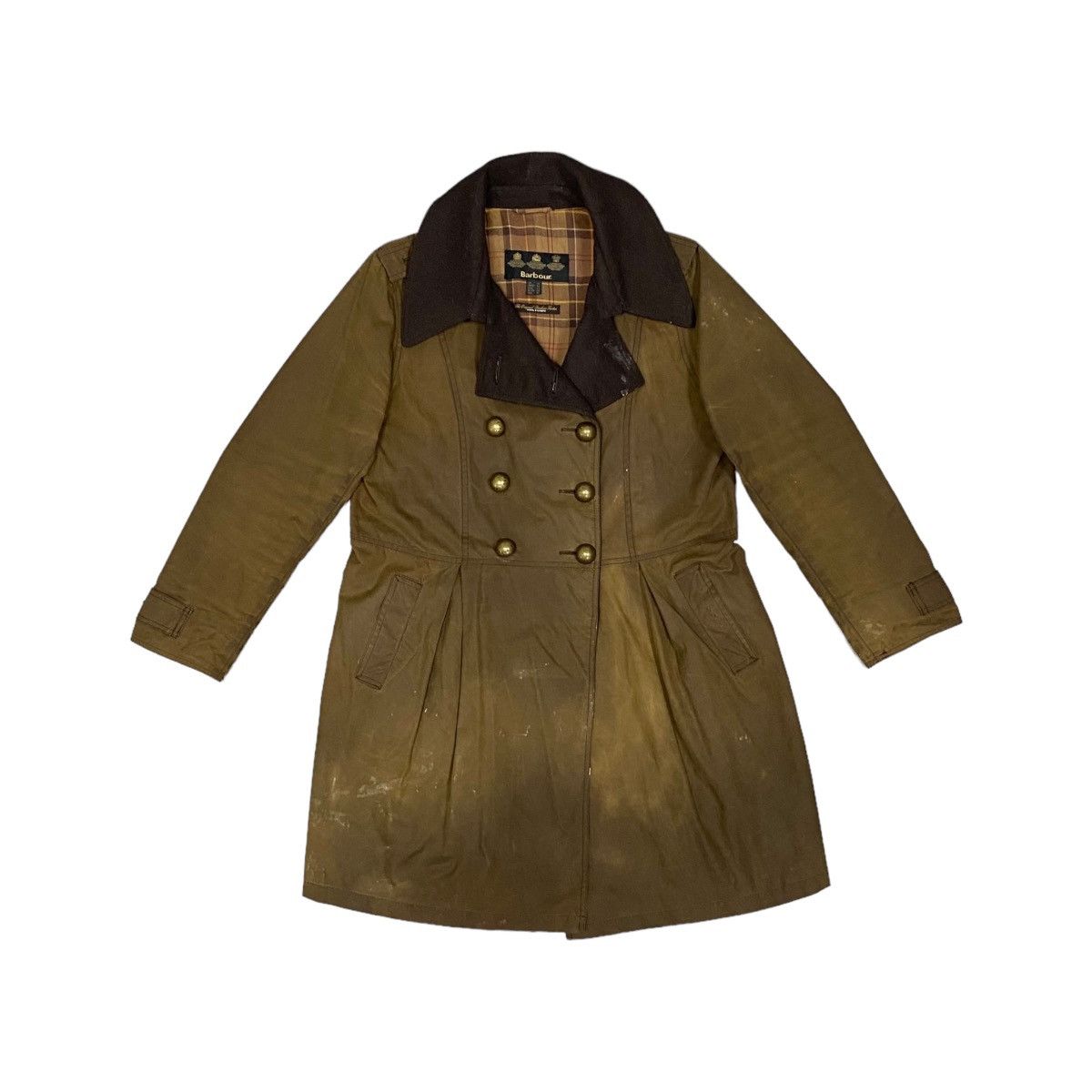 image of Barbour Women's Wax Coat Jacket Size Us 12 in Brown