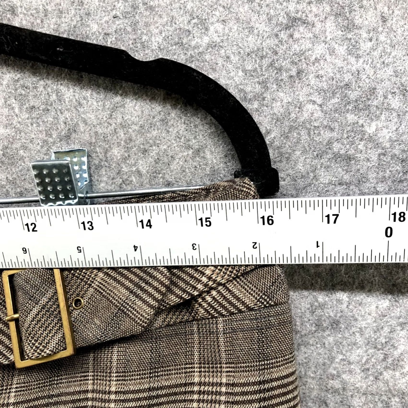 Loft LOFT Marisa Wide Leg Crop Dress Pants Womens 8P Brown Plaid Wool Blend Buckle Size 30" / US 8 / IT 44 - 6 Thumbnail