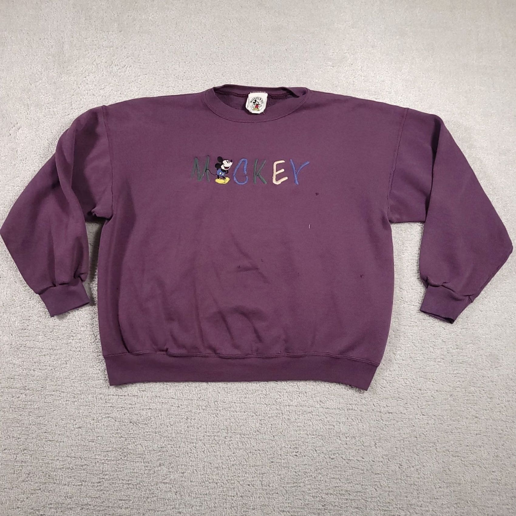 Mickey & Co. VINTAGE Mickey & Co Sweater Mens Large Purple Crewneck Embroidered Disney 90s Size US L / EU 52-54 / 3 - 2 Thumbnail