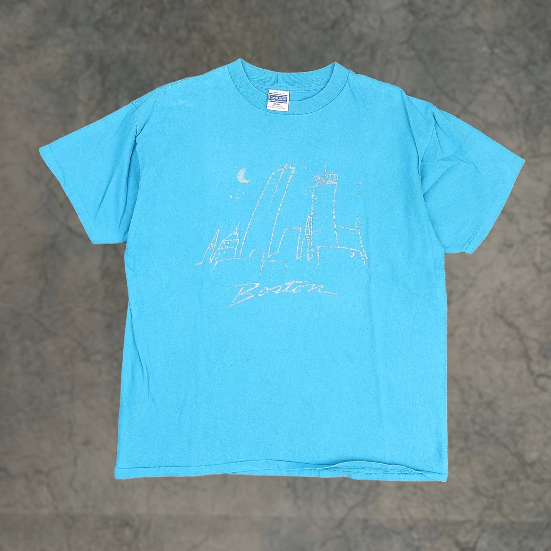 Vintage VINTAGE 80s Boston Massachusetts USA XL Blue Short Sleeve T-Shirt Mens Size US XL / EU 56 / 4 - 1 Thumbnail