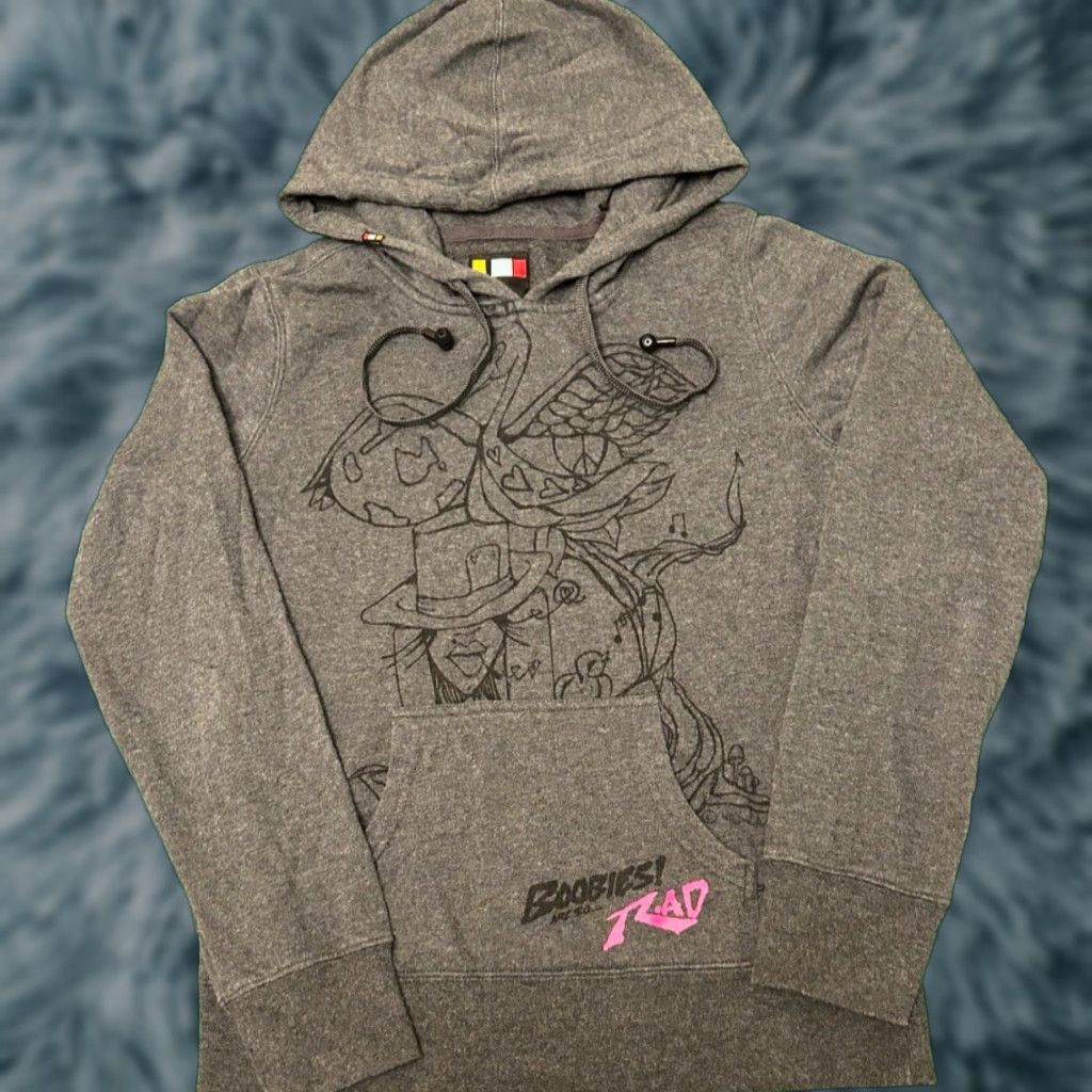 Rusty VINTAGE Rusty Jacket Hoodie Womens Large Gray Y2K Skater Punk Grunge Earphone Boobies Are Rad VTG Theme Womens L Size L / US 10 / IT 46 - 1 Thumbnail