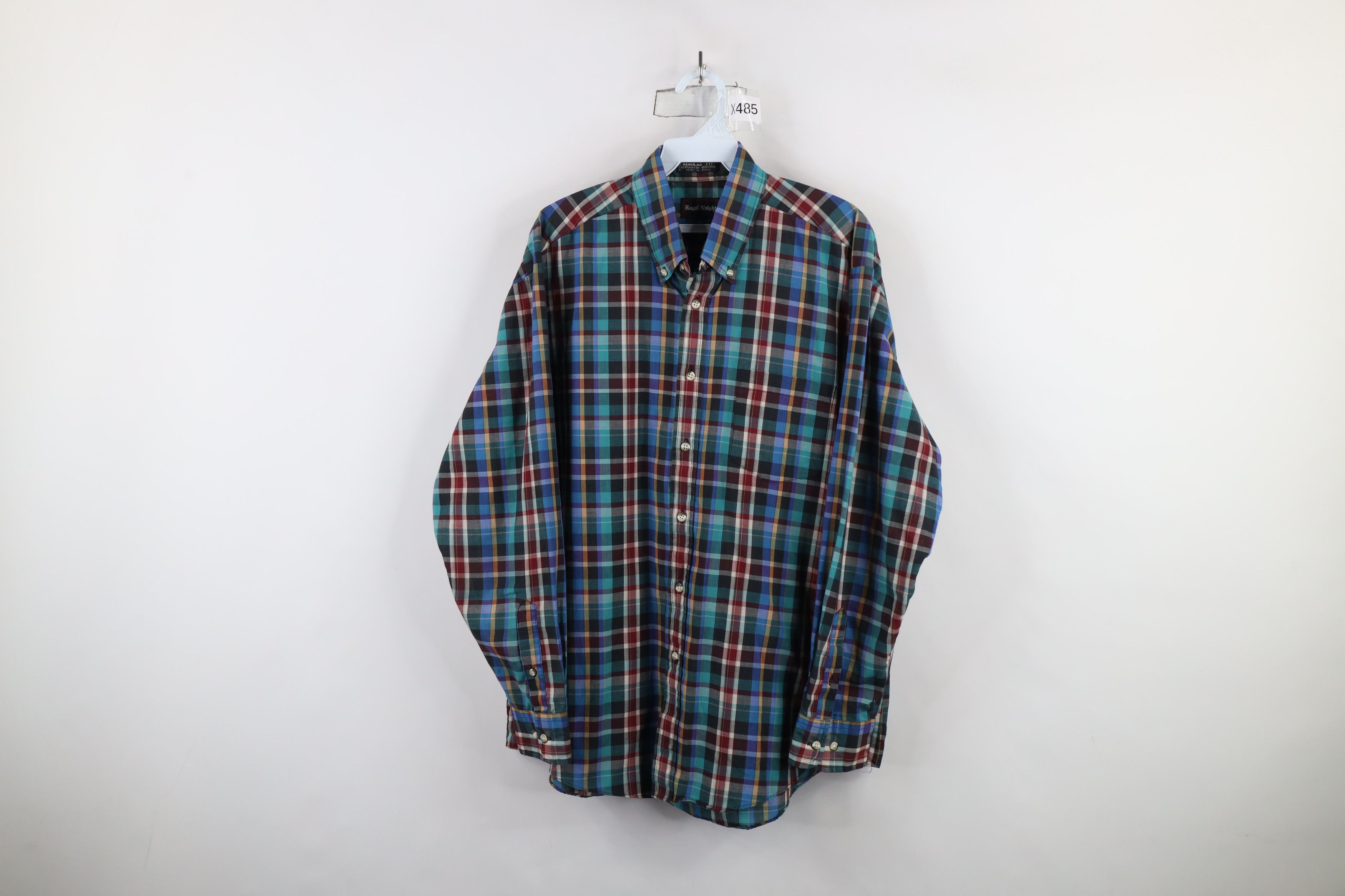 Vintage Vintage 90s Streetwear Faded Rainbow Plaid Button Down Shirt Size US L / EU 52-54 / 3 - 1 Thumbnail