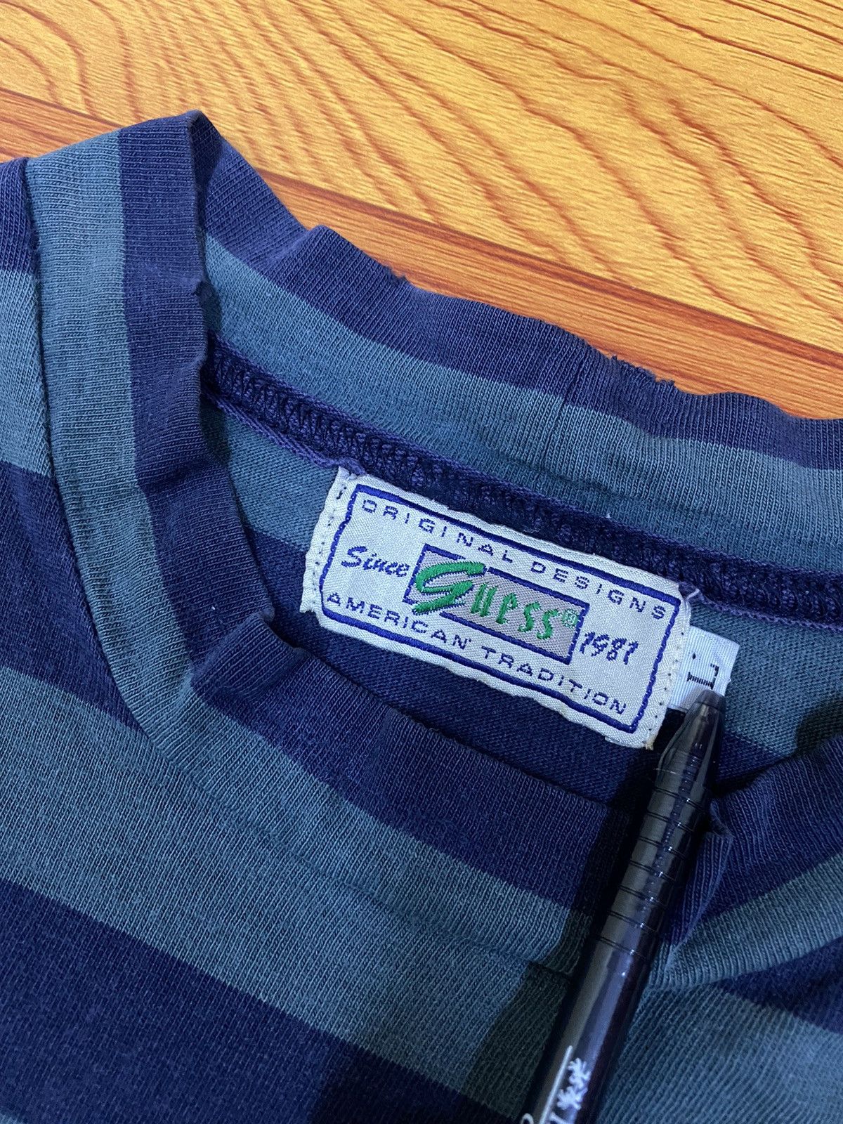 A$AP Rocky × Guess Vintage Guess Embroidery Stripe Tee Size US L / EU 52-54 / 3 - 3 Thumbnail