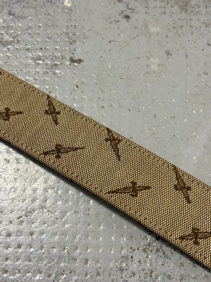 Vintage Cesare Paciotti Beige Canvas Cross-Embroidered Belt Size ONE SIZE - 5 Thumbnail