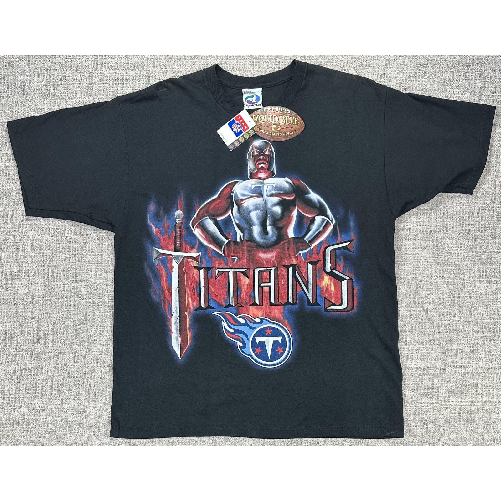 Liquid Blue Tennessee Titans Shirt Sz L Black NFL Liquid Blue Superhero Size US L / EU 52-54 / 3 - 1 Thumbnail
