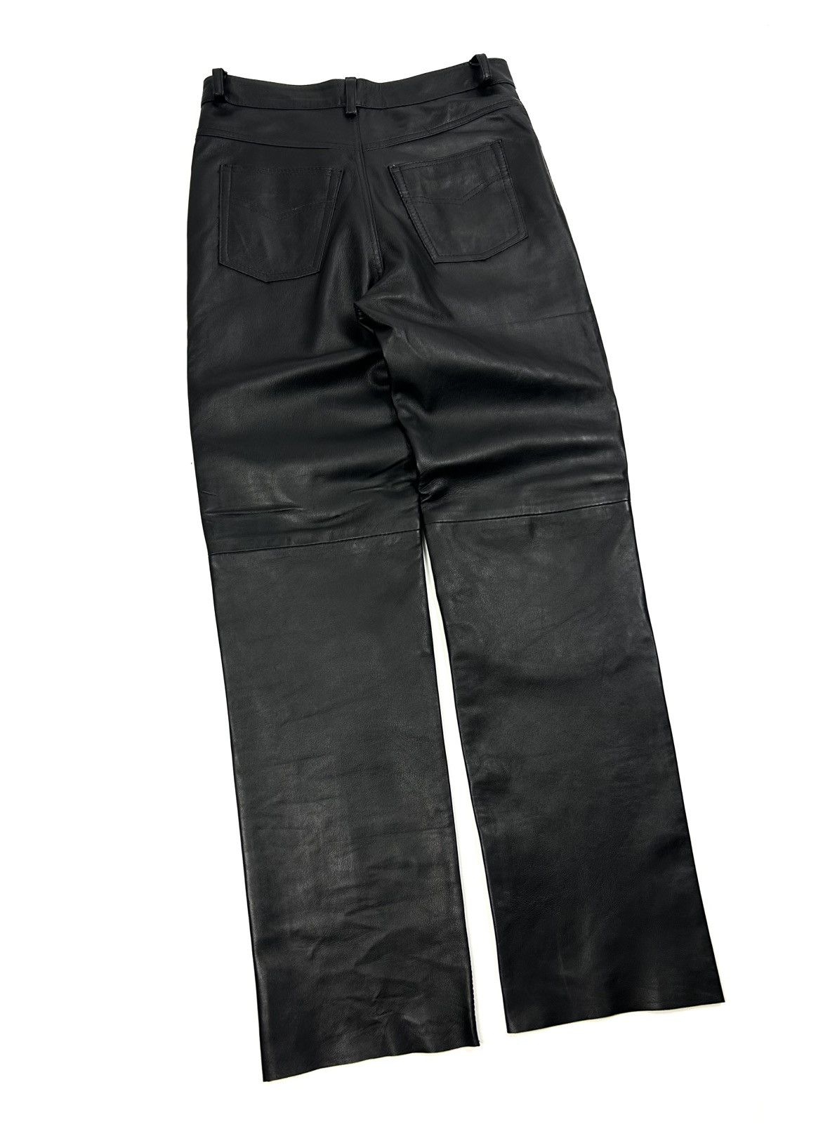 Genuine Leather Vintage The King Black Genuine Leather Pants Avant Garde Y2K Size US 33 - 4 Thumbnail
