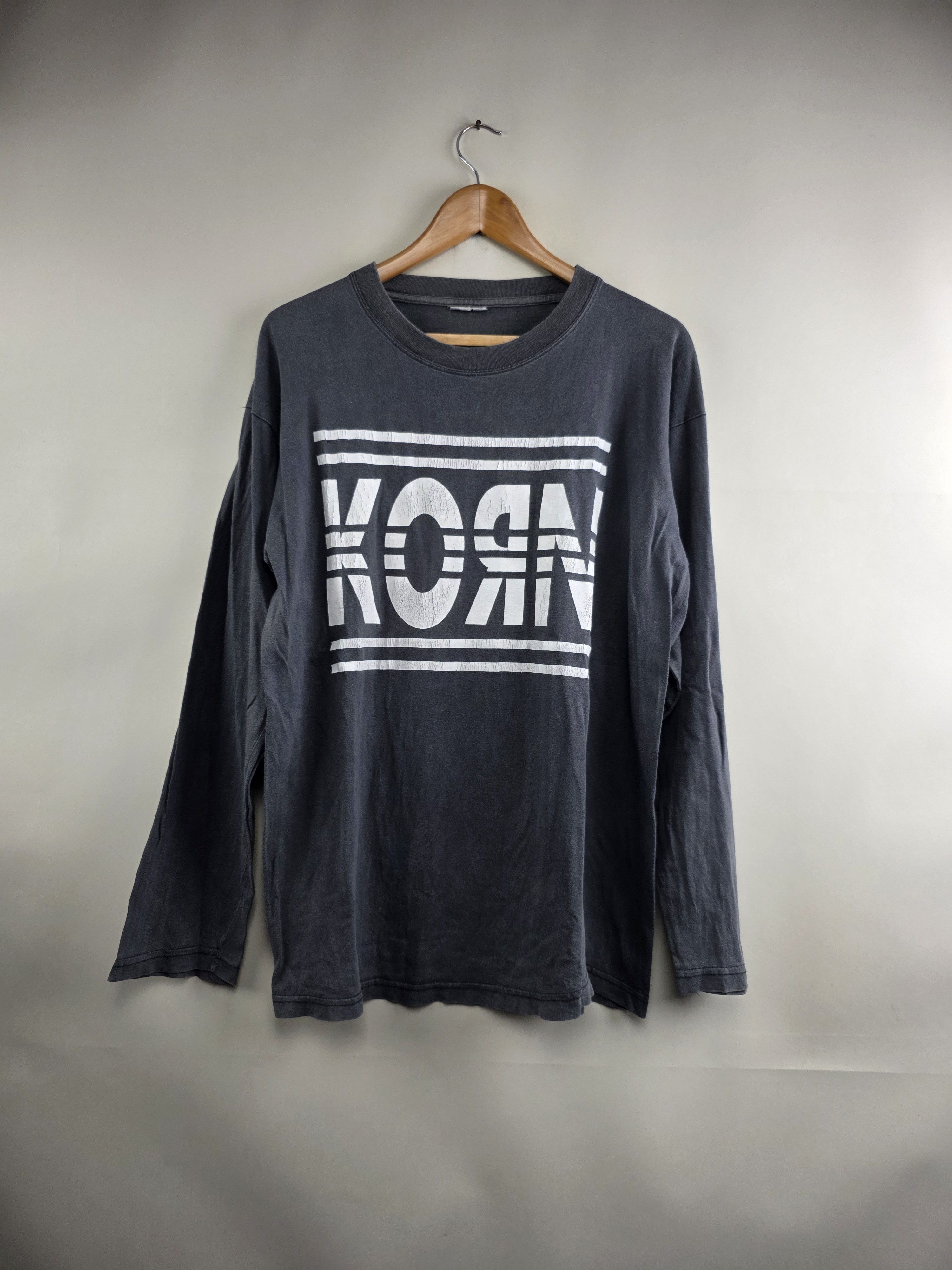 Band Tees × Vintage 90s Korn Adidas Long-sleeved XL 22.5" 29" Size US XL / EU 56 / 4 - 1 Thumbnail