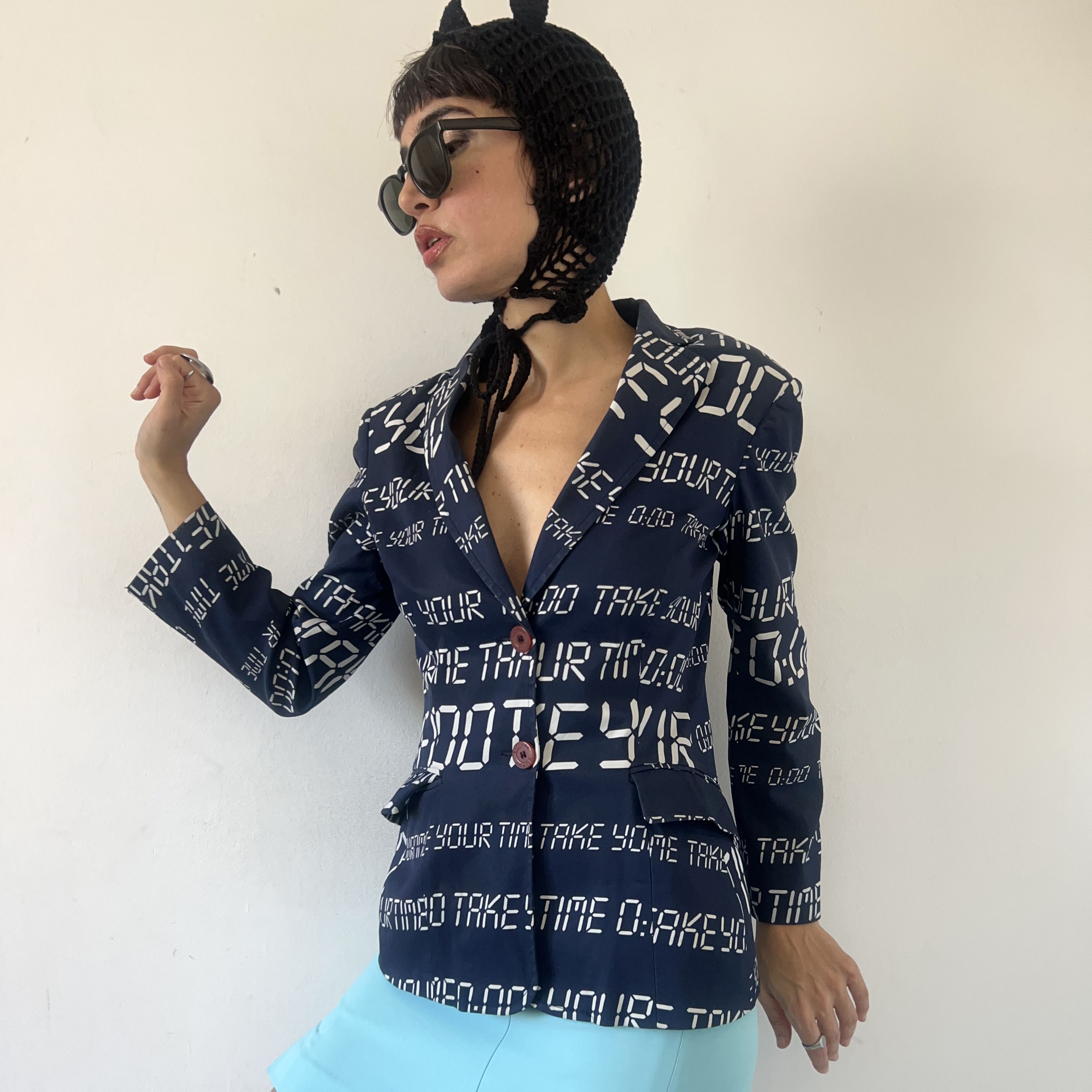 Moschino Vintage 90s Moschino alarm clock print blazer Size M / US 6-8 / IT 42-44 - 4 Thumbnail