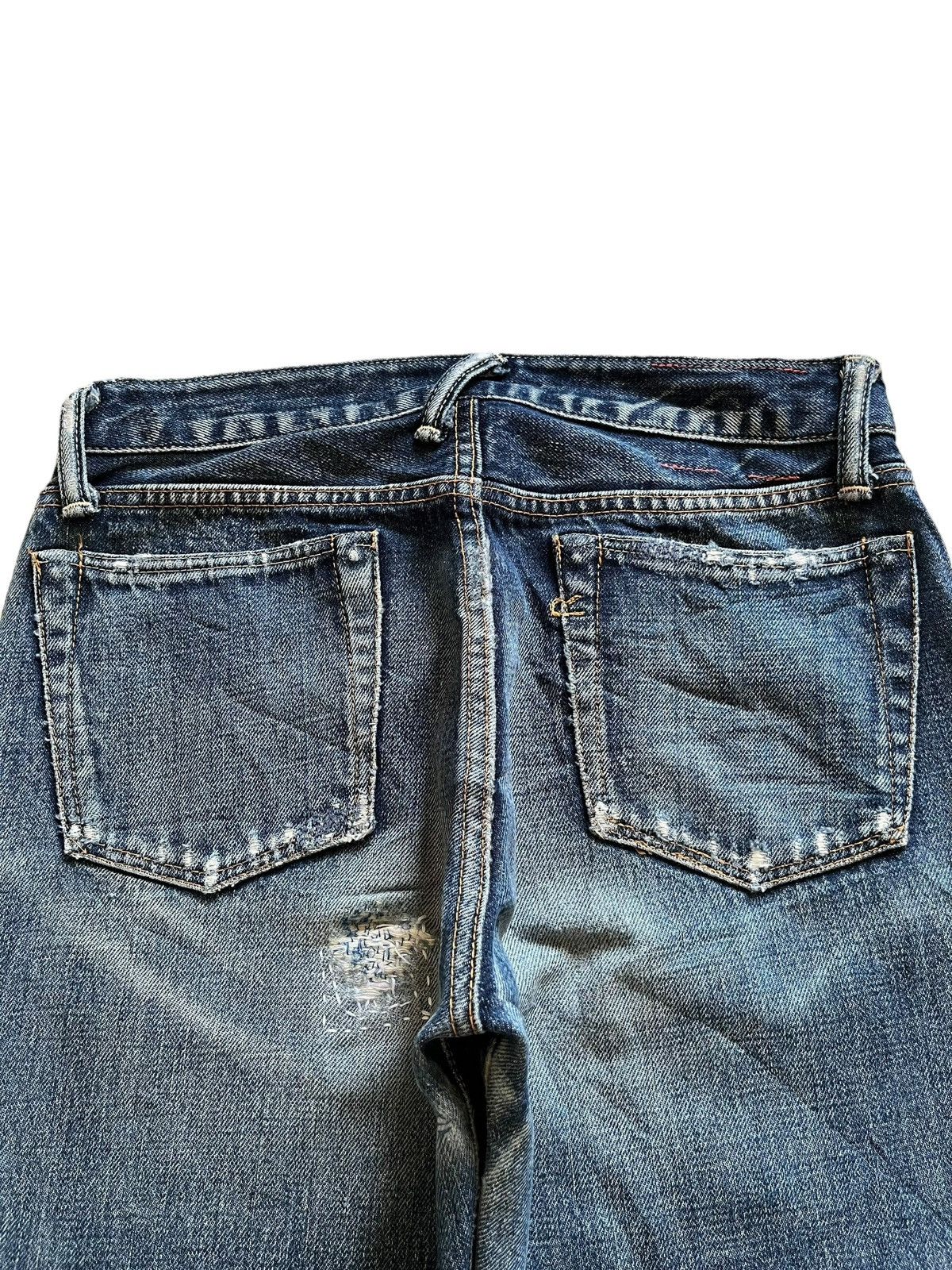 45rpm × Japanese Brand Vintage Japanese 45RPM Blue Wash Distressed Loose Jeans Size US 28 / EU 44 - 8 Thumbnail