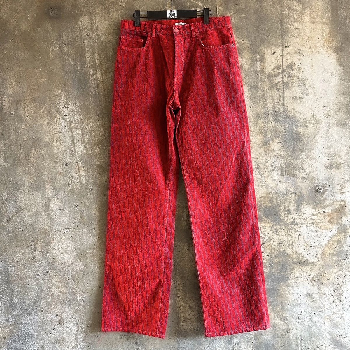 Dior × ERL ❤️‍🔥 VVIP RUNWAY Chinese New Year Oblique Crushed Velvet Denim Size US 33 - 4 Thumbnail