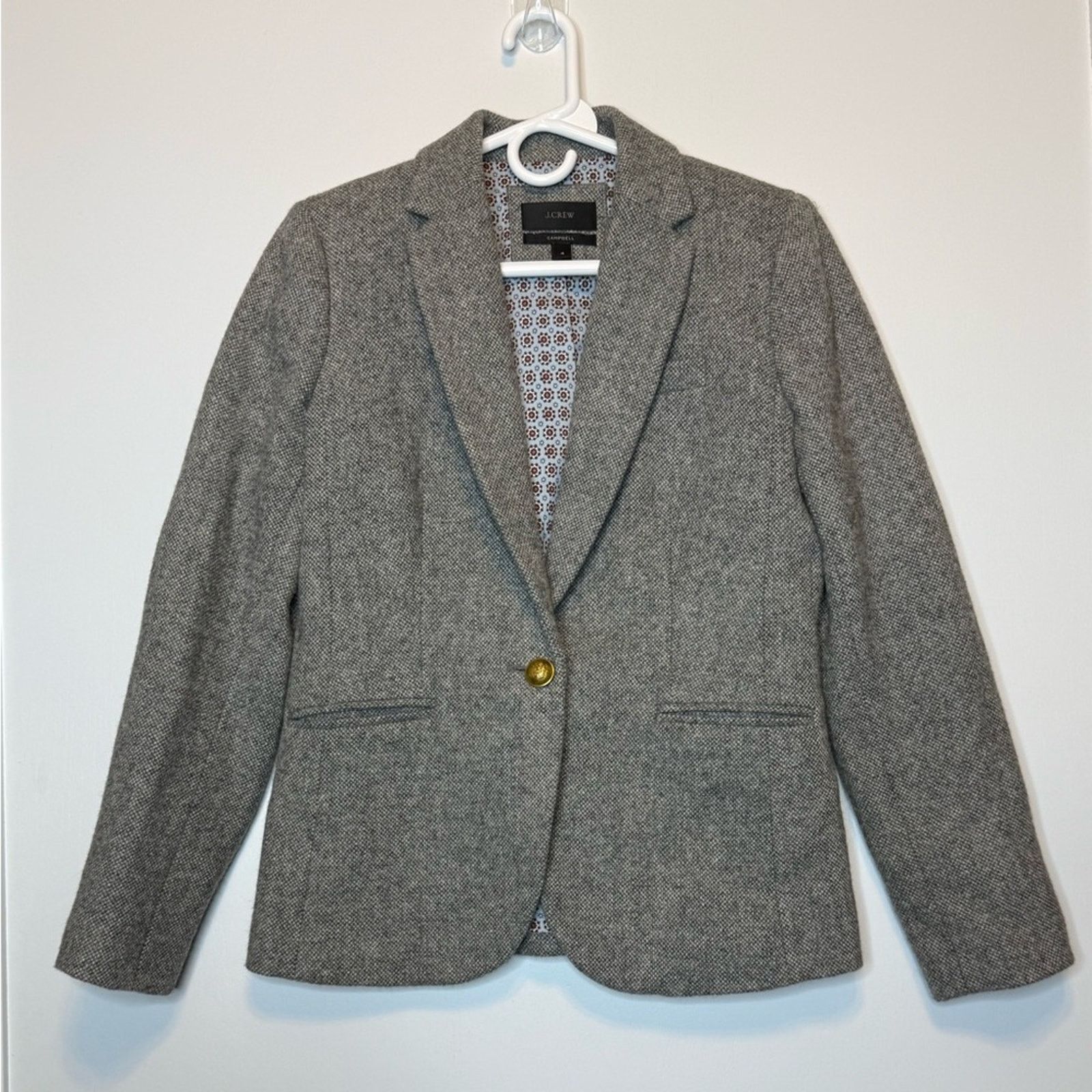 J.Crew RARE J.Crew Campbell Donegal Blazer Wool Grey Size S / US 4 / IT 40 - 6 Thumbnail