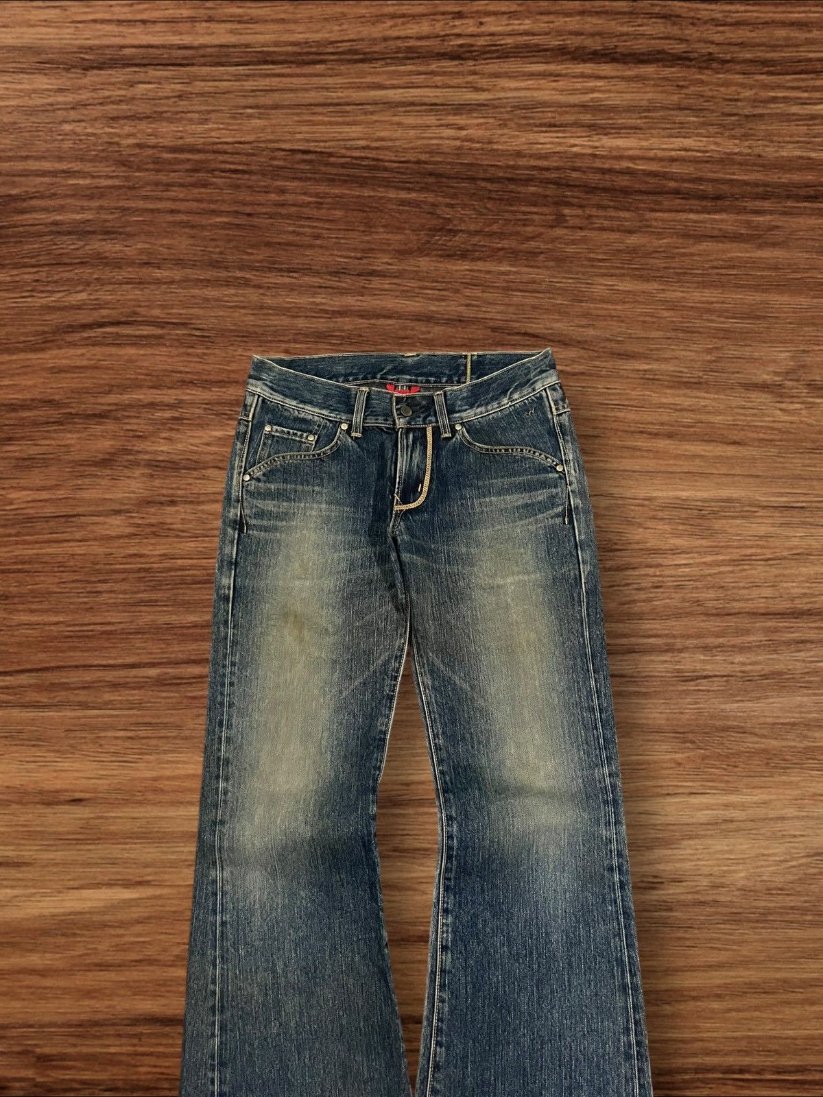 Edwin × If Six Was Nine × Le Grande Bleu (L.G.B.) ⚡️Flare⚡️Vintage Edwin 503SS3 Grunge Style Mud Washed Jeans Size US 29 - 3 Thumbnail
