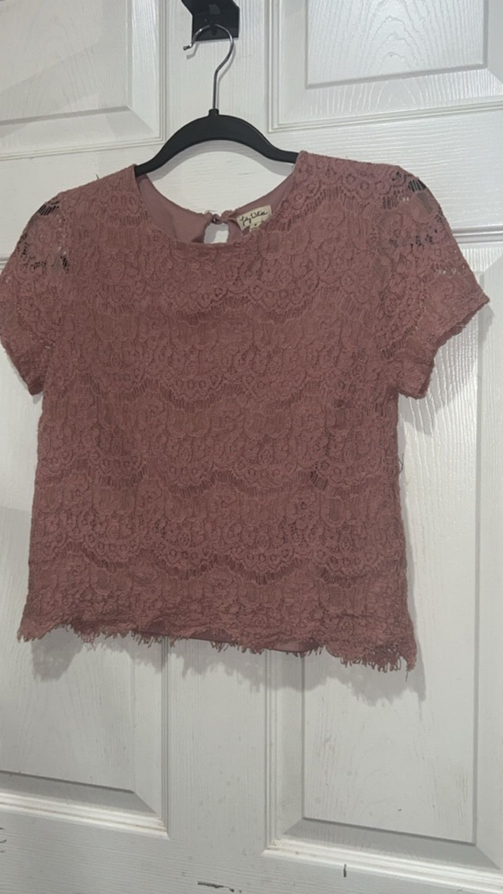 Other lily white pink crop top lace accent top Small Size S / US 4 / IT 40 - 2 Thumbnail