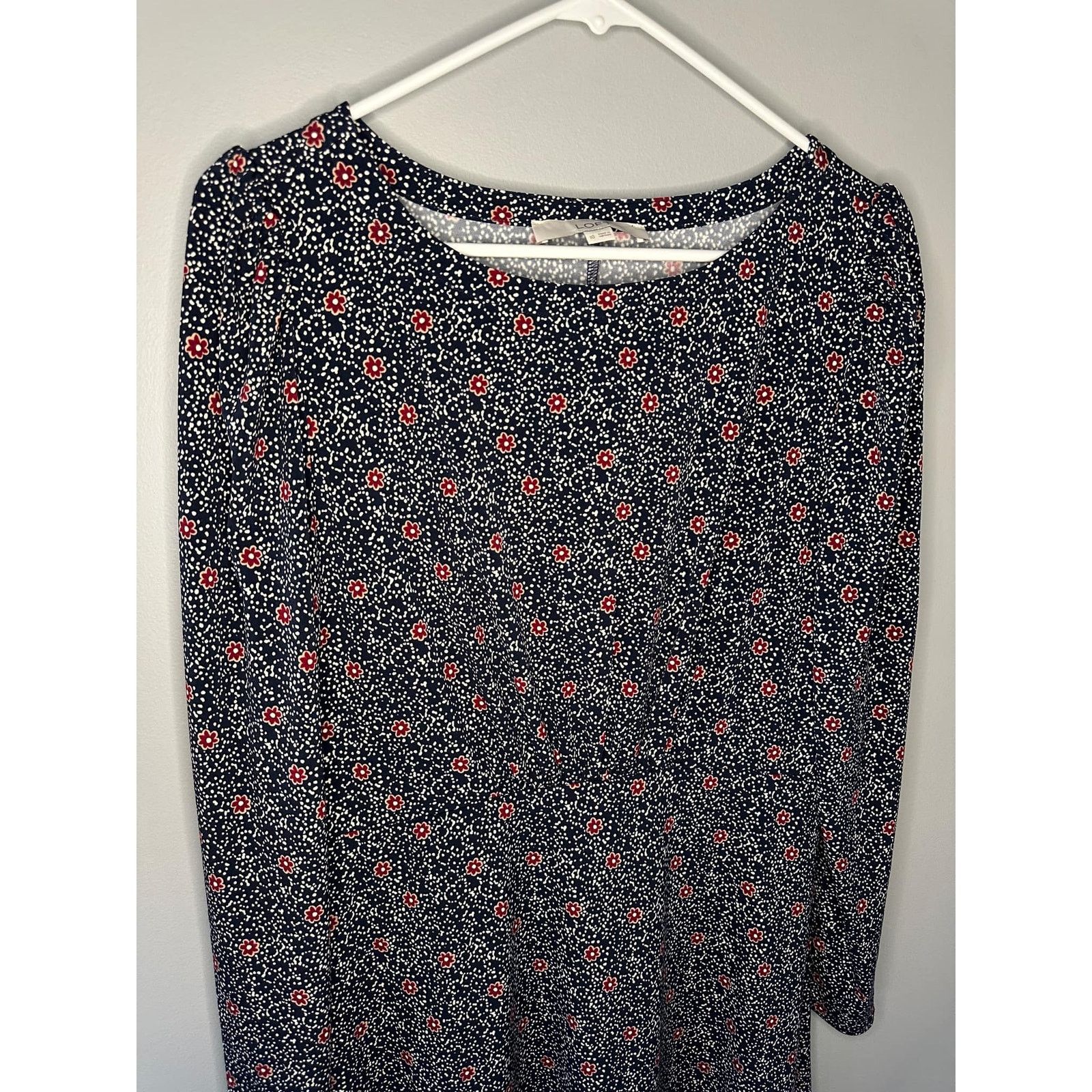 Loft NWT Loft Floral Pleated Mini Dress Navy Women's Size 10 Size L / US 10 / IT 46 - 3 Thumbnail