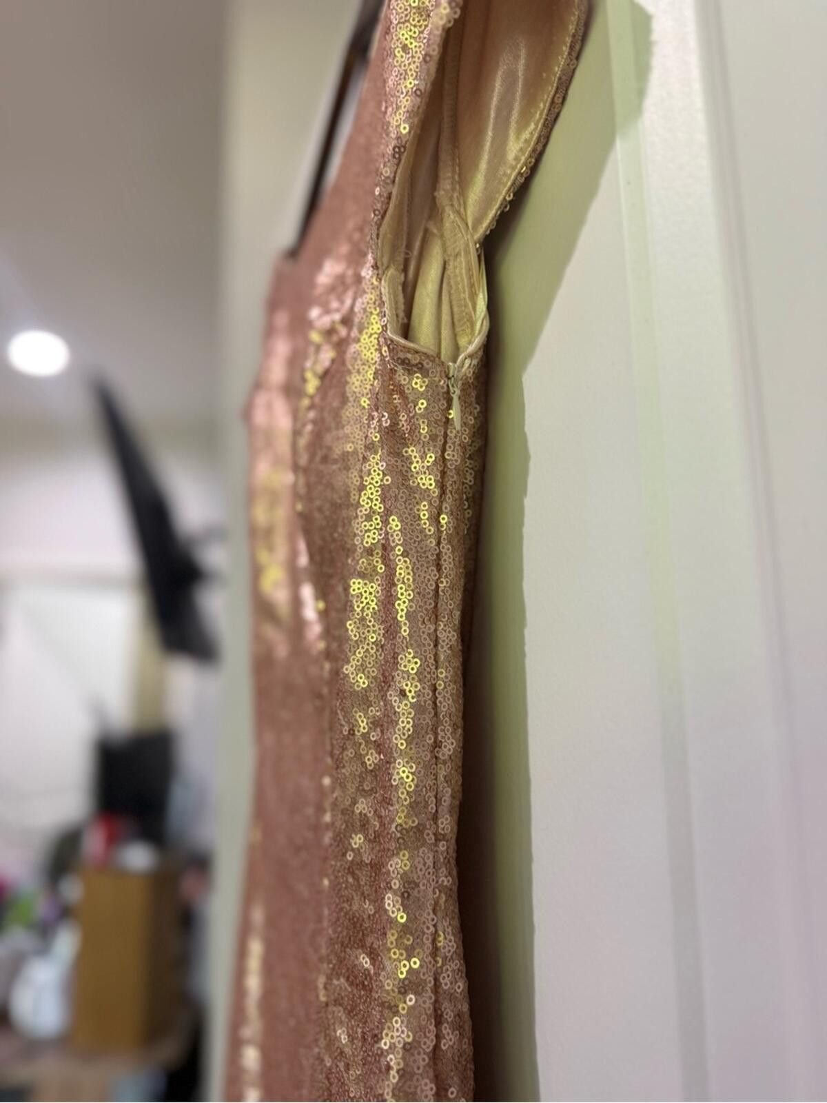 Other Sequin Maxi Dress in Rose Gold with Cap Sleeve Size XS / US 0-2 / IT 36-38 - 5 Thumbnail