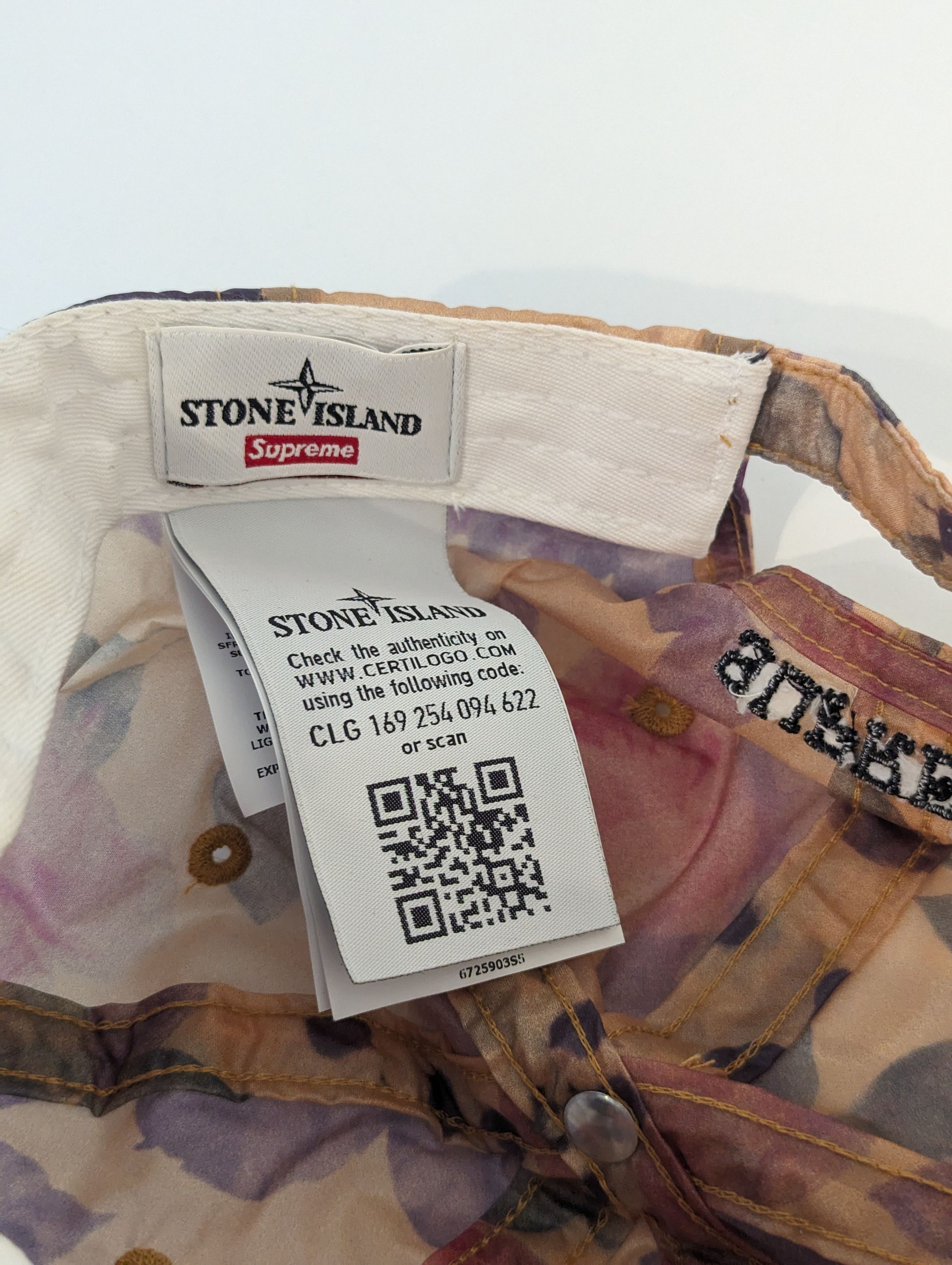 Stone Island × Supreme Supreme x Stone Island 6-Panel Hat - Floral Copper Size ONE SIZE - 8 Thumbnail