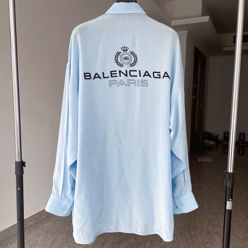 Balenciaga Balenciaga size 34 Blue Silk Wheatear Crown Shirt Size US XS / EU 42 / 0 - 2 Thumbnail