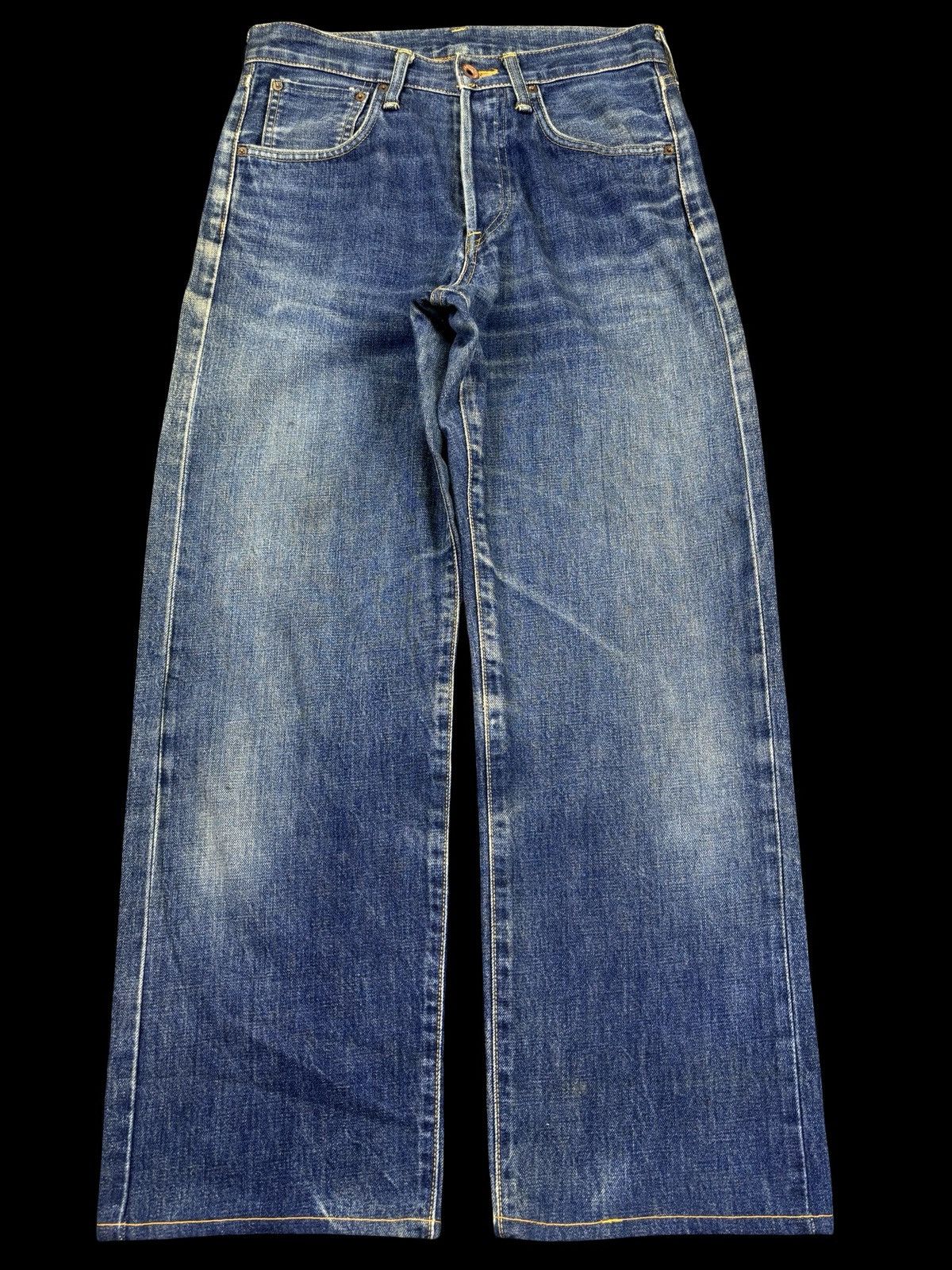 Edwin 💥Wide Selvedge💥Vtg Edwin 505 Wide Blue Wash Denim F964 Size US 28 / EU 44 - 1 Thumbnail